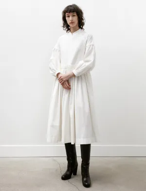 Day Off Raglan LS Gathered Dress Off White