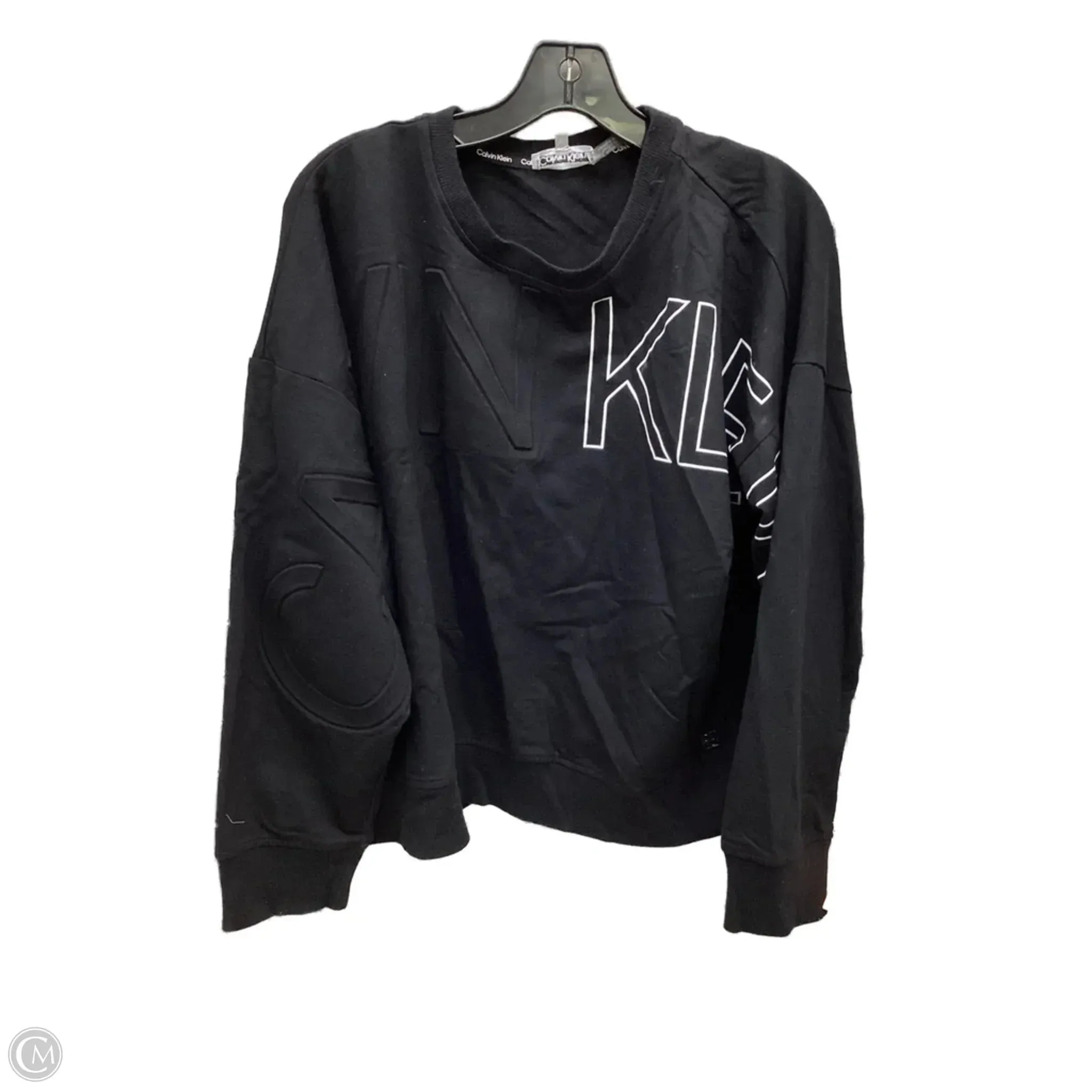 AbrasionResistant Premium Apparel Sweatshirt Crewneck By Calvin Klein In Black, Size: Xl