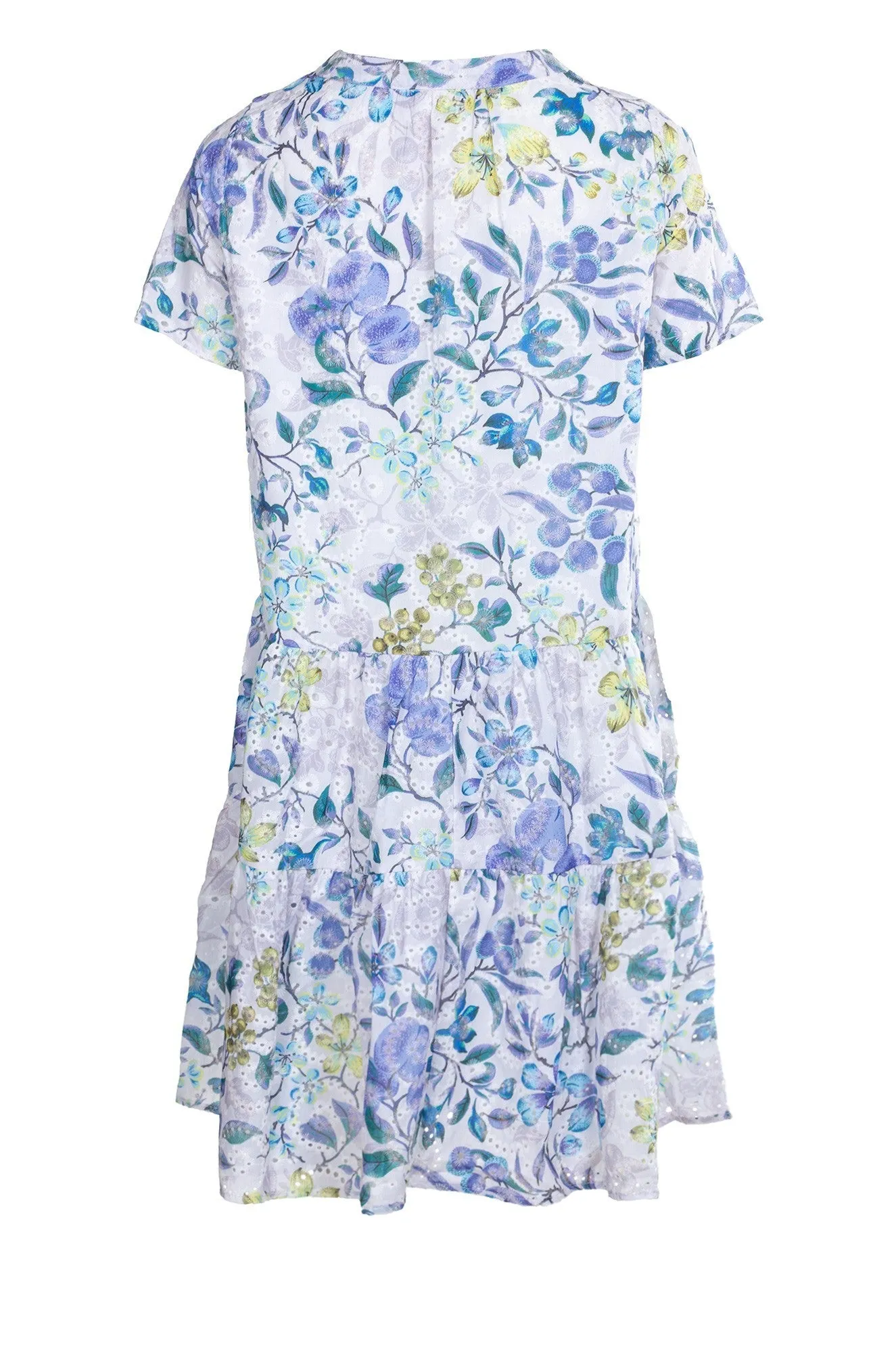 Joy Ease Trendy Hat Printed Dress with nehru collar | BLUES GARDEN | 8402A1