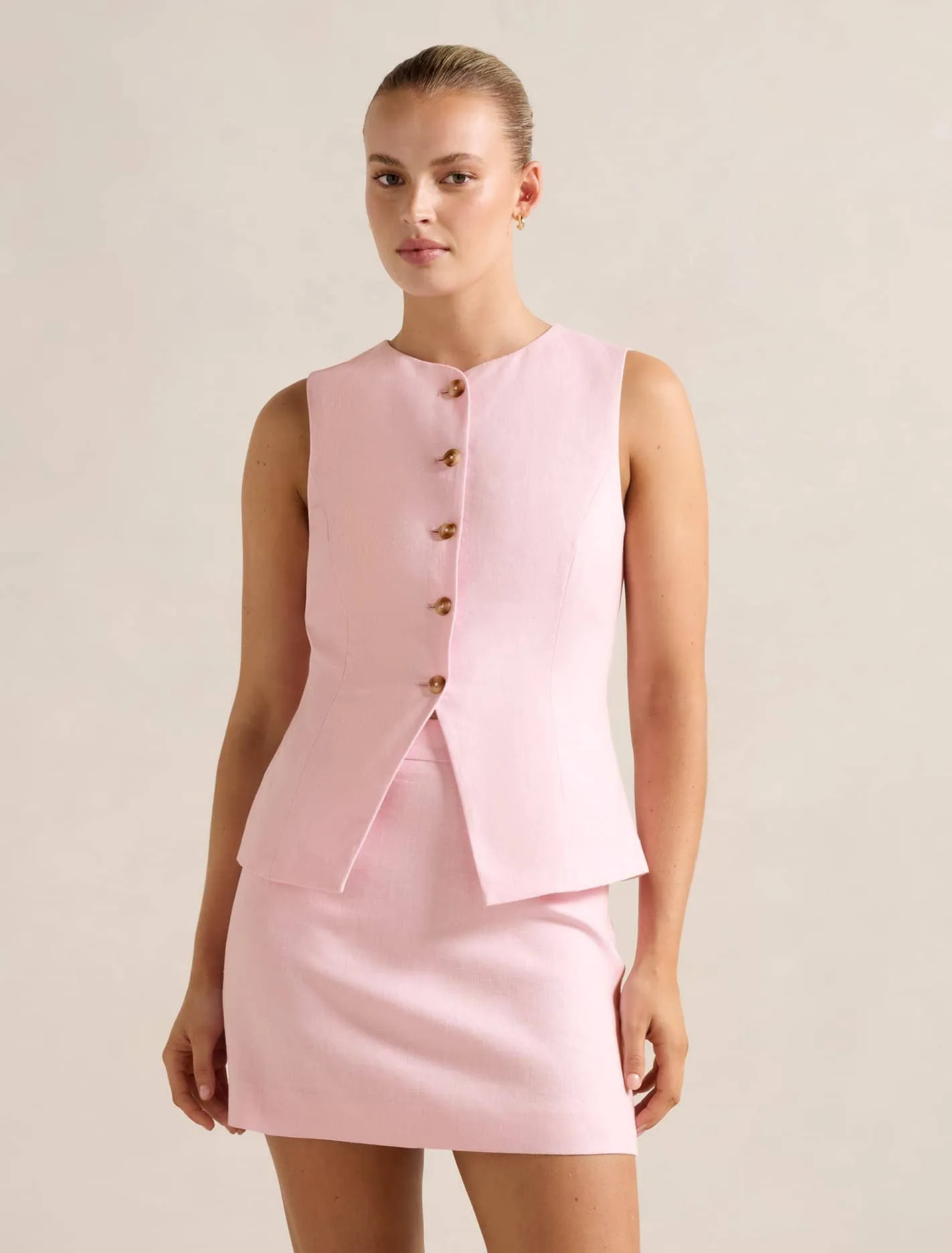 Saylor Linen Mini Skirt EcoCertifiedTextile Pure Tone
