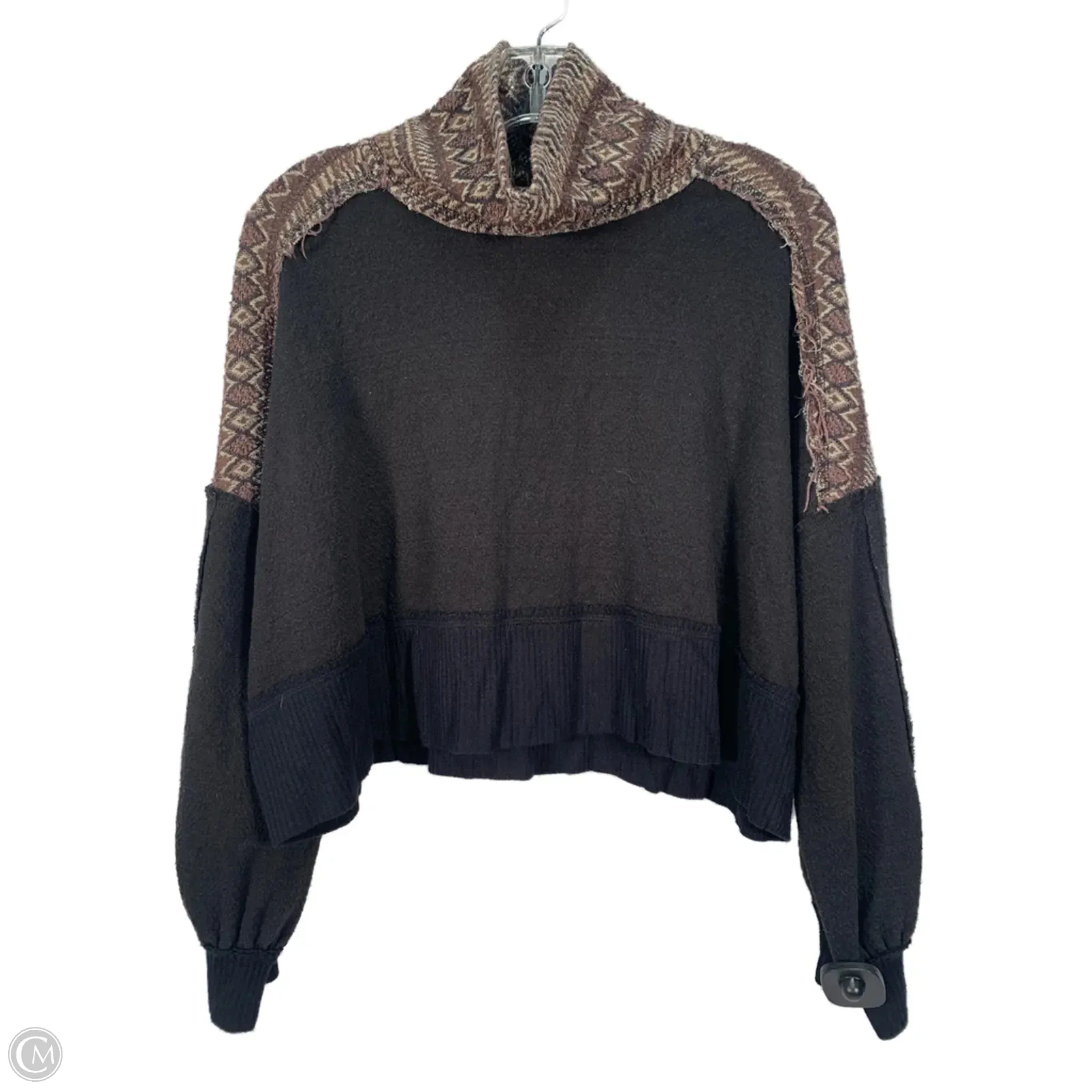 lightweight pants Lightweight clothing Sweatshirt Collar By We The Free In Black & Brown, Size: S