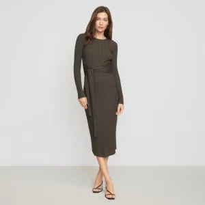 Carmen Tie-Front Ribbed Dress HypoallergenicFabric