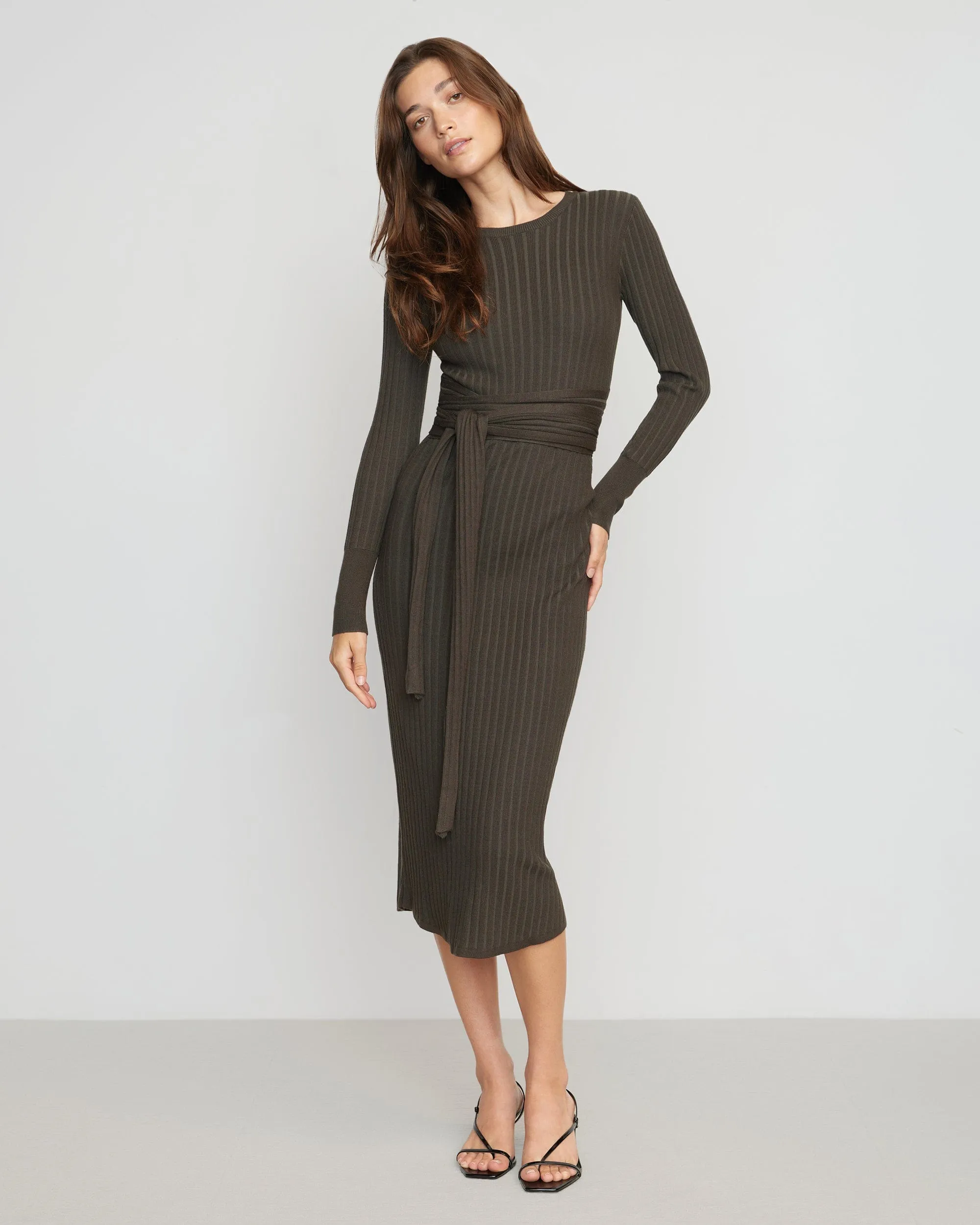 AntiPilling Carmen Tie-Front Ribbed Dress