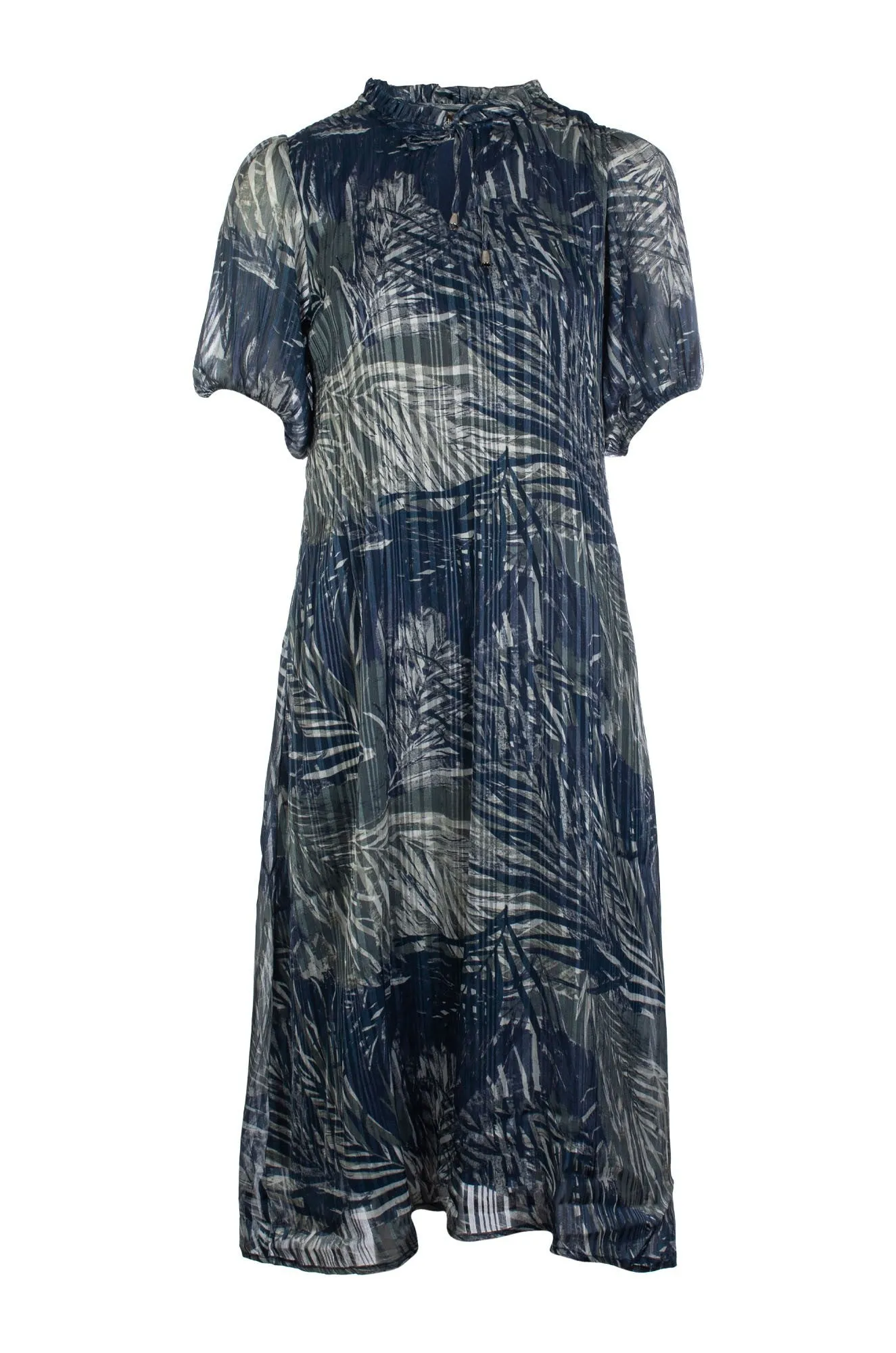 Warm Pants Dress | Indigo Olive Palm | 8575C1