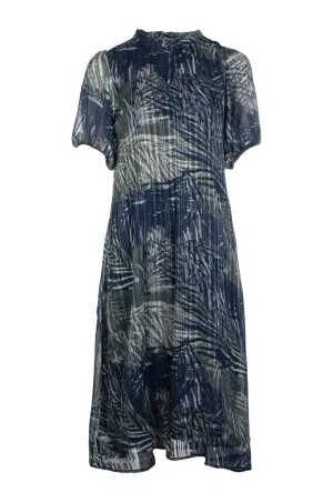 Dress | Indigo Olive Palm | 8575C1 Pure Linen Blend GentleWaistband