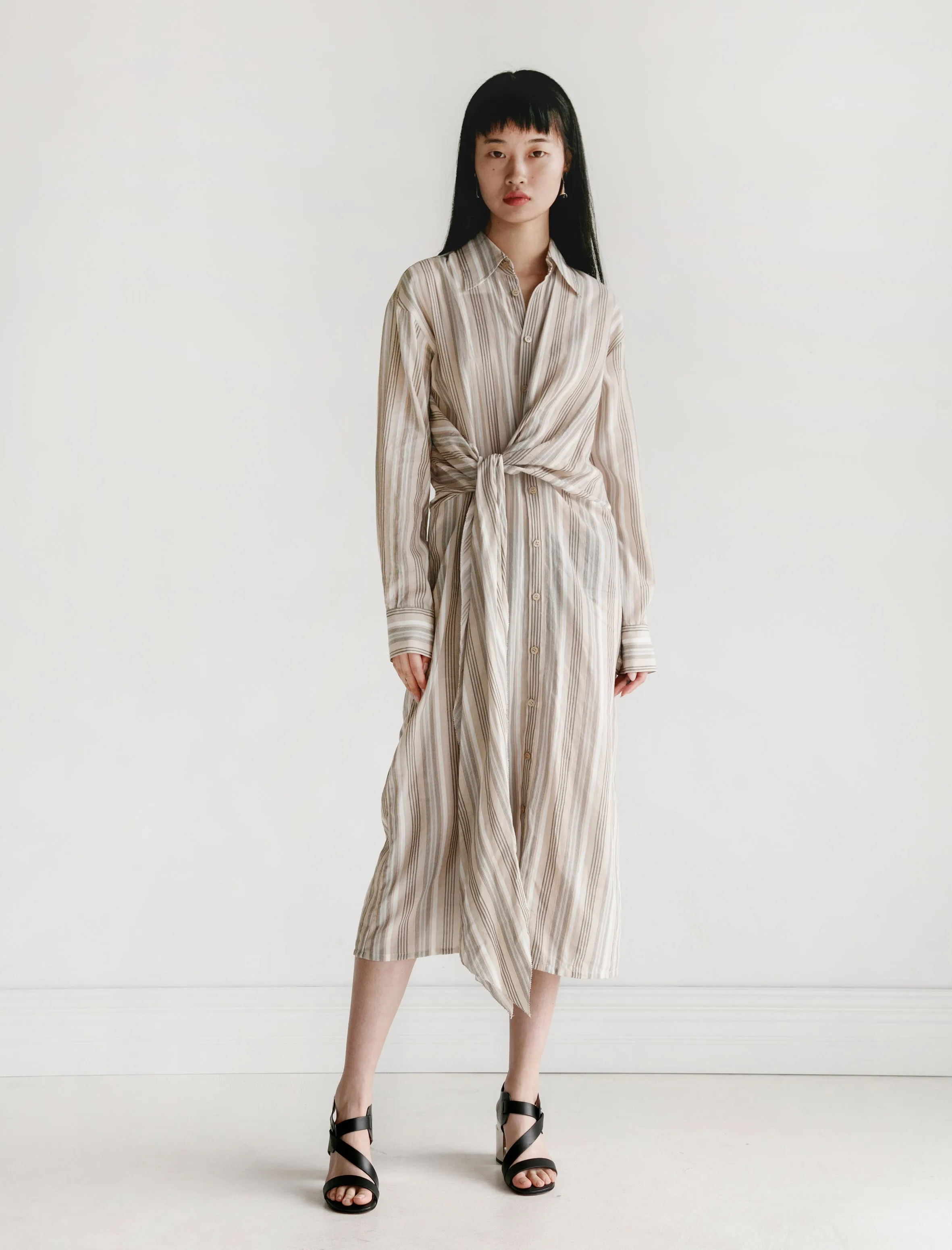 Daniela Stripe Voile Dress Blue/Mint Design Soul Comfortable Sleep