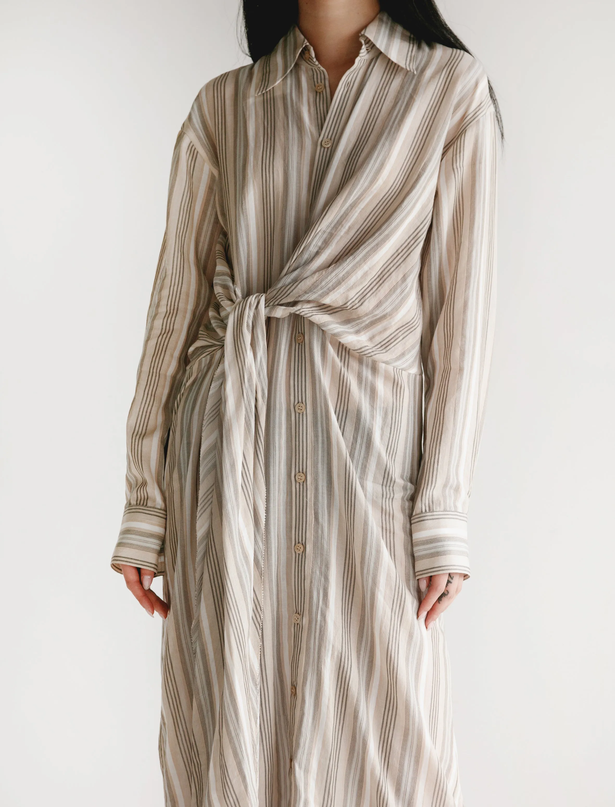 Daniela Stripe Voile Dress Blue/Mint QuickDryDesign