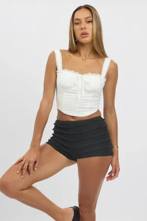 winter shorts Black Micro Shorts Lace