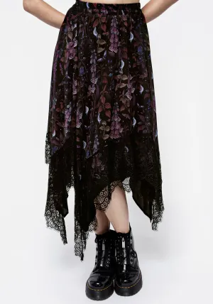 Daytime Look Soft Palette Foxglove Chiffon Handkerchief Hem Skirt