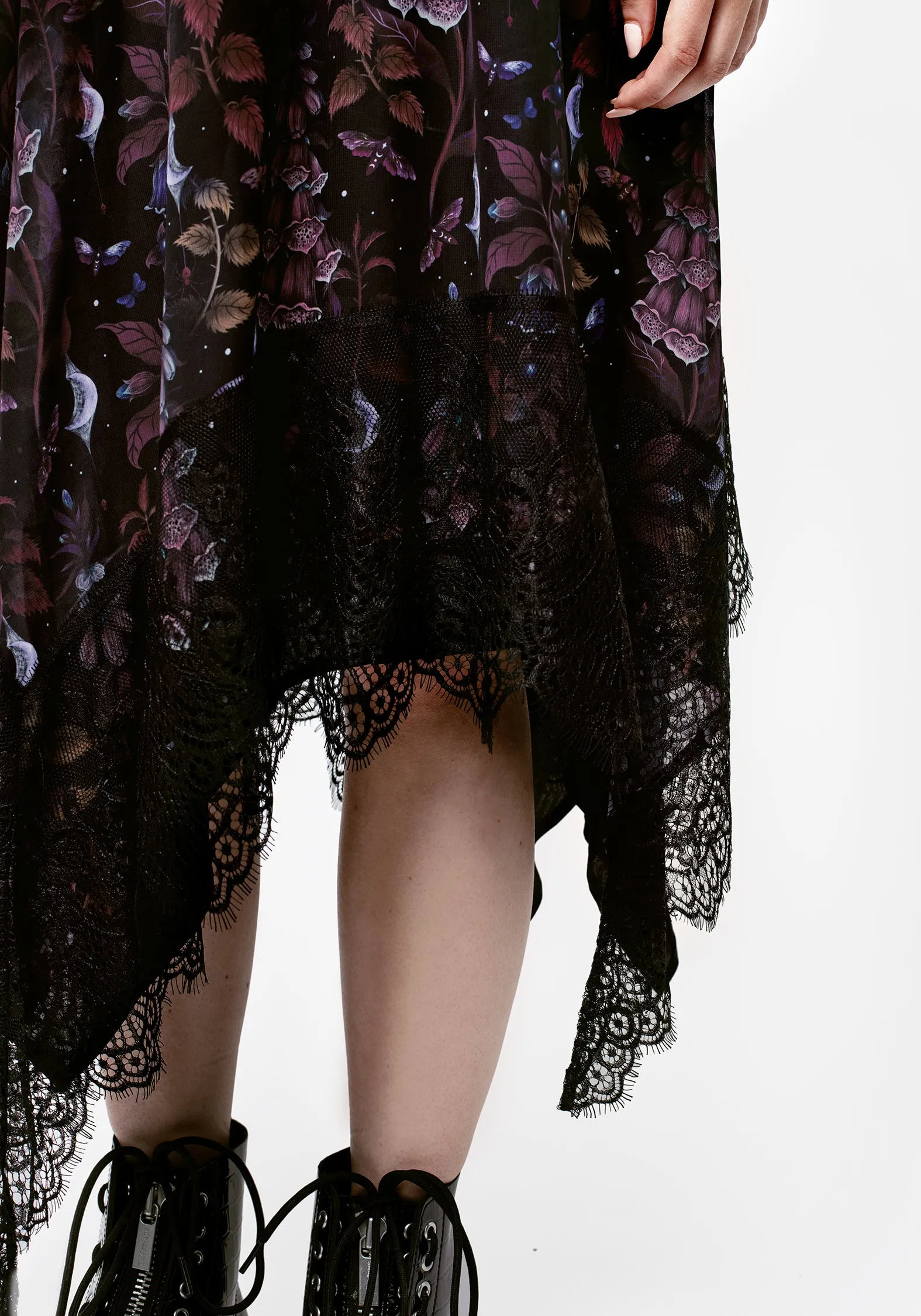 Foxglove Chiffon Handkerchief Hem Skirt Summer Picnic Signature Line