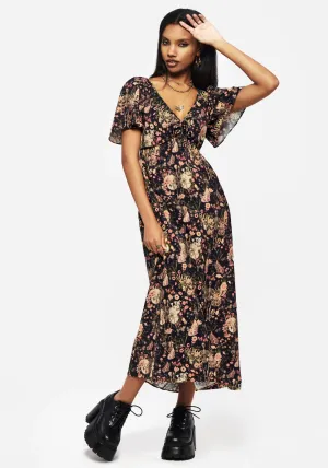 Pixie Floral Print Tie Front Maxi Dress This dress provides the ideal balance of style and comfort making it a wardrobe essential Roof View