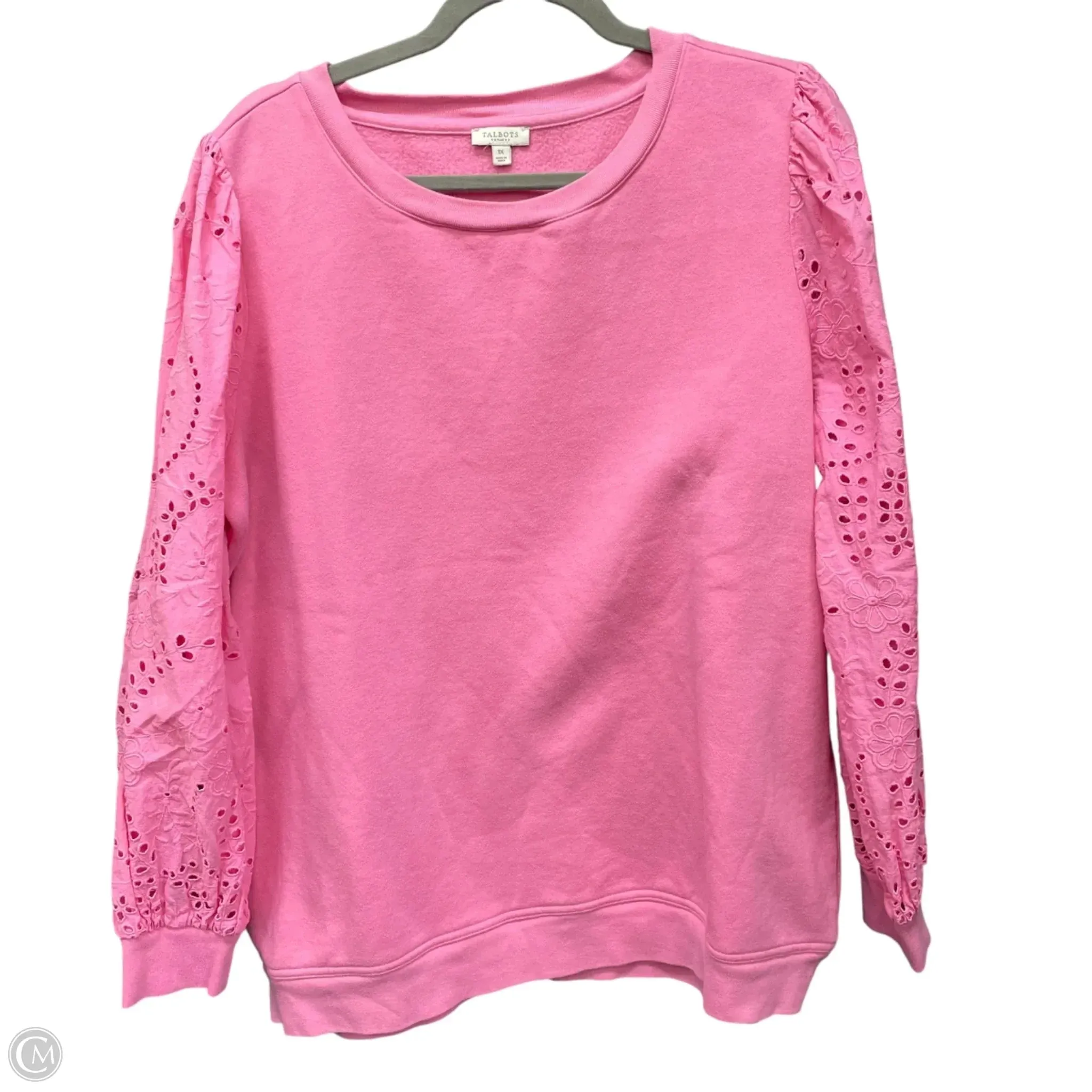 Sweatshirt Crewneck By Talbots In Pink, Size: 1x Ventilation Panels