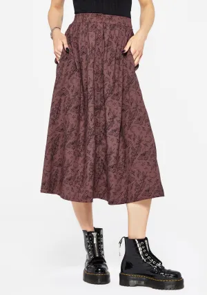Roxana Moth Foxglove Button Down Midi Skirt Designer Label