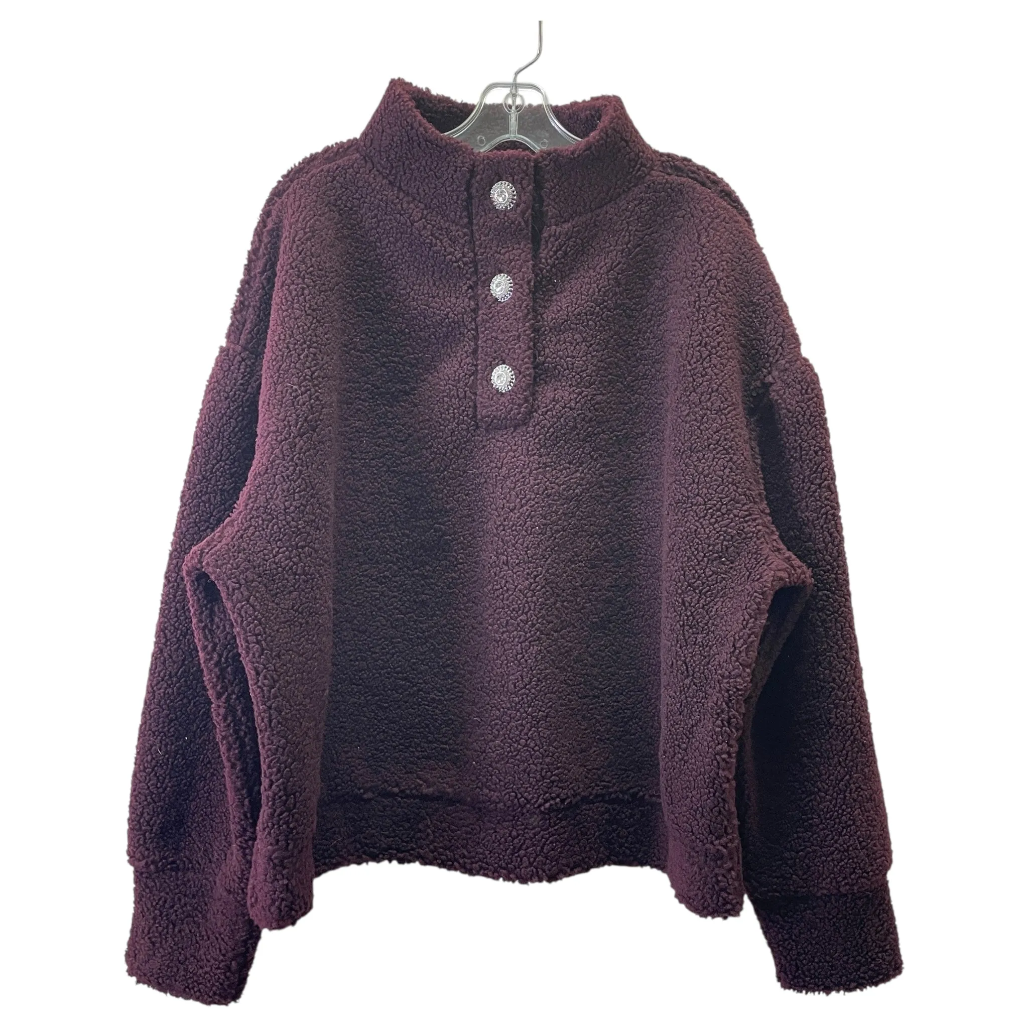 Energy Flow StretchPaneling Sweatshirt Collar By Express In Maroon, Size:Xl