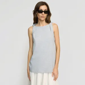 Pastel color Oversized Fit Catrina Twist-Shoulder Sleeveless Tee