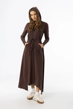 Brown Sweatshirt Maxi Dress SoftenedEdges
