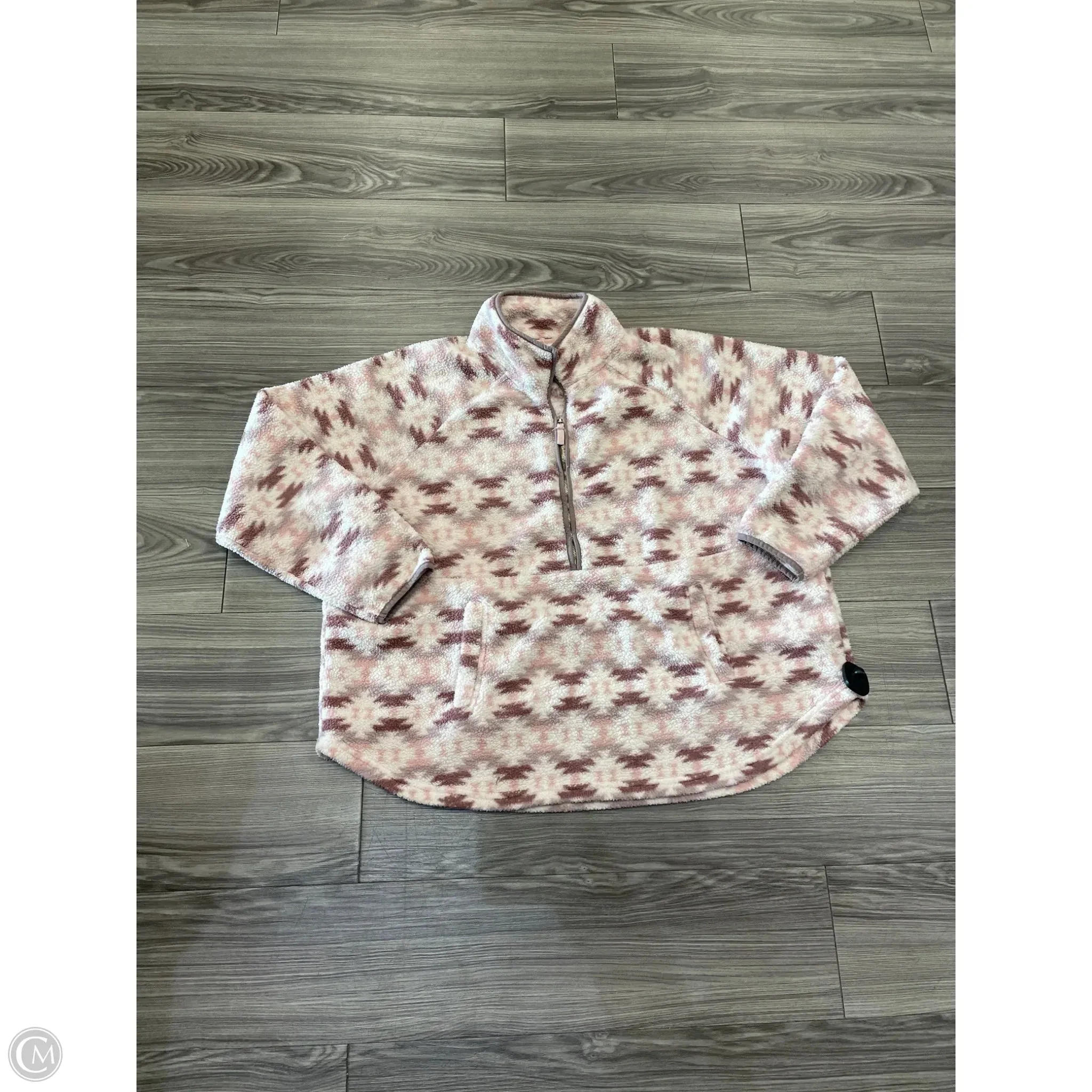 Utility Jacket Sweatshirt Collar By Maurices In Pink, Size: 3x