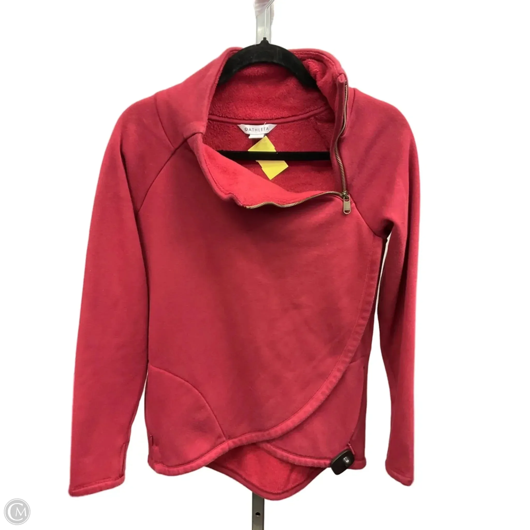 Pure Linen Blend Clean Cut Athletic Sweatshirt Collar By Athleta In Red, Size: S