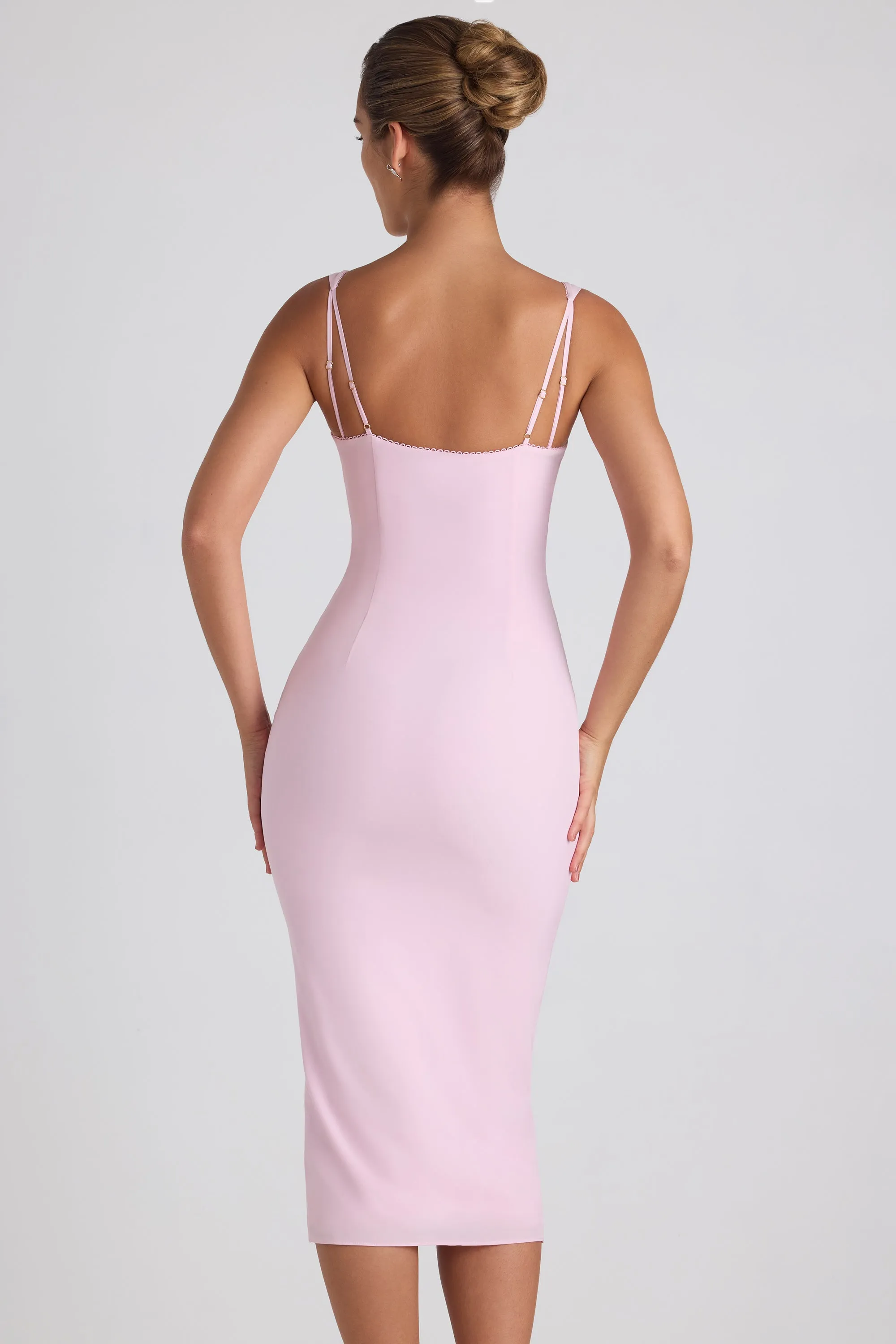 Button-Detail Midaxi Dress in Soft Pink ChafeResistant Seams TumbleDry Safe