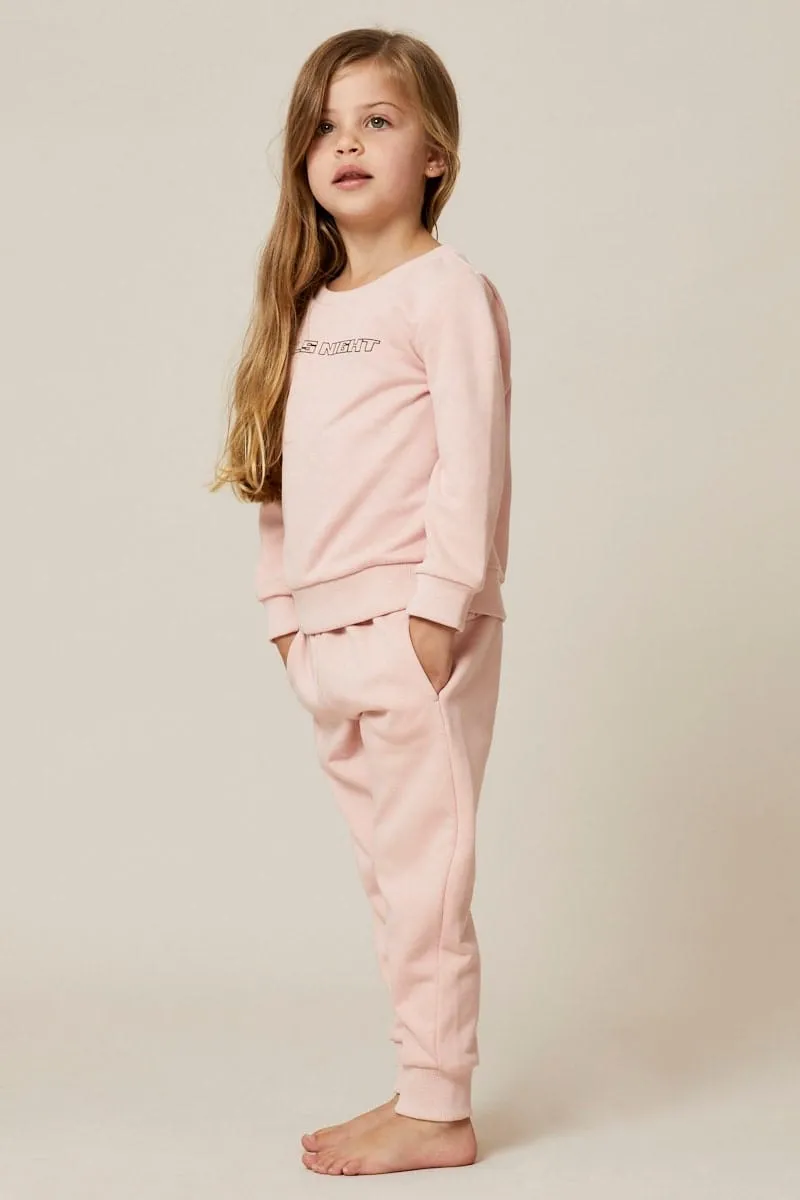 Pink Kids Track Pants Relaxed Fit ElasticWaistband