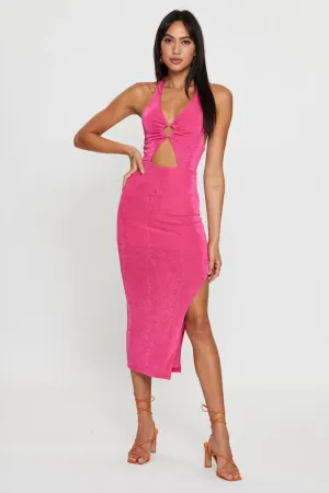 Pink Midi Dress Slinky Jersey Any Day Wear