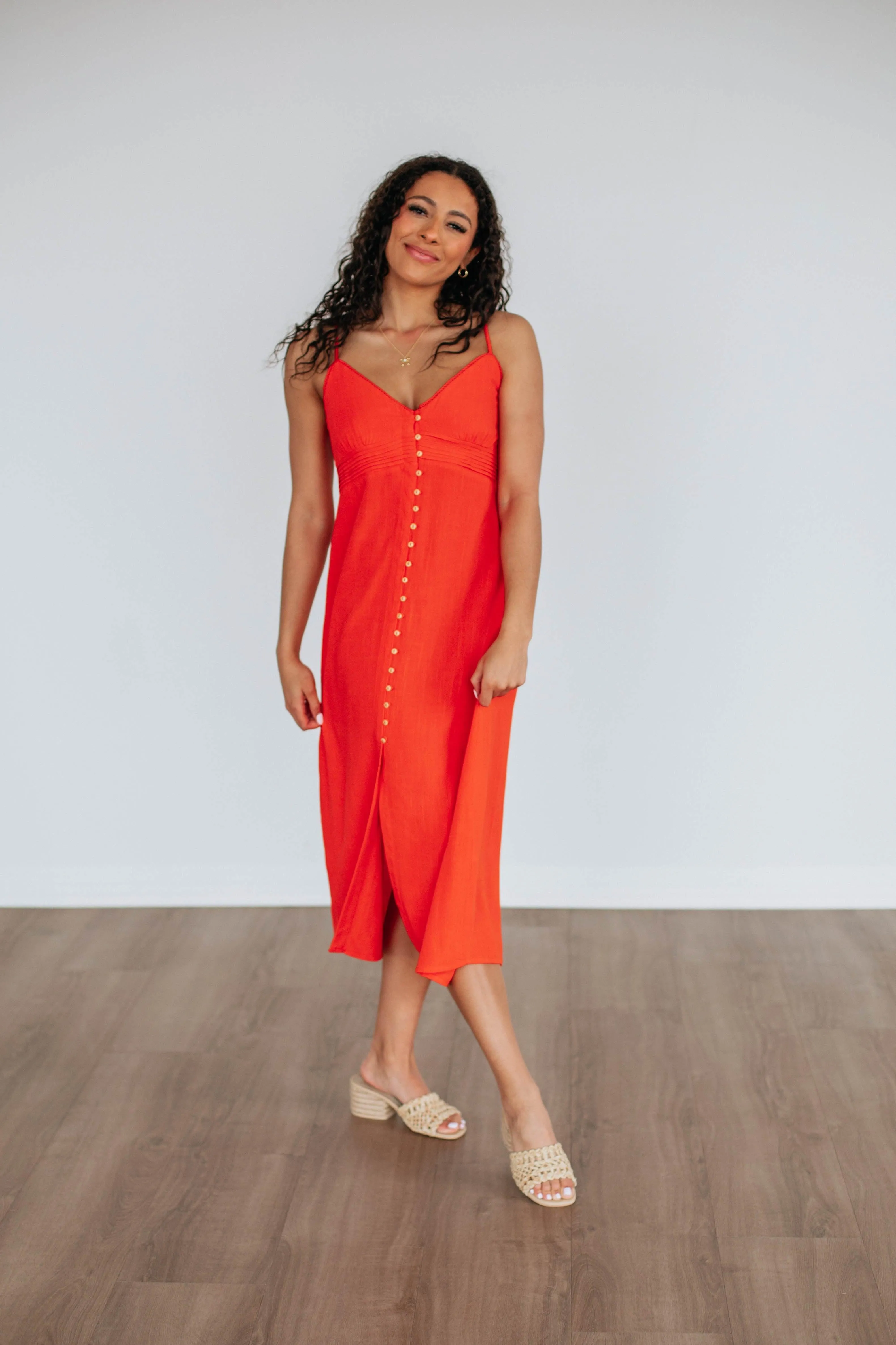 Date night Feast Table Kiah Midi Dress - Salsa