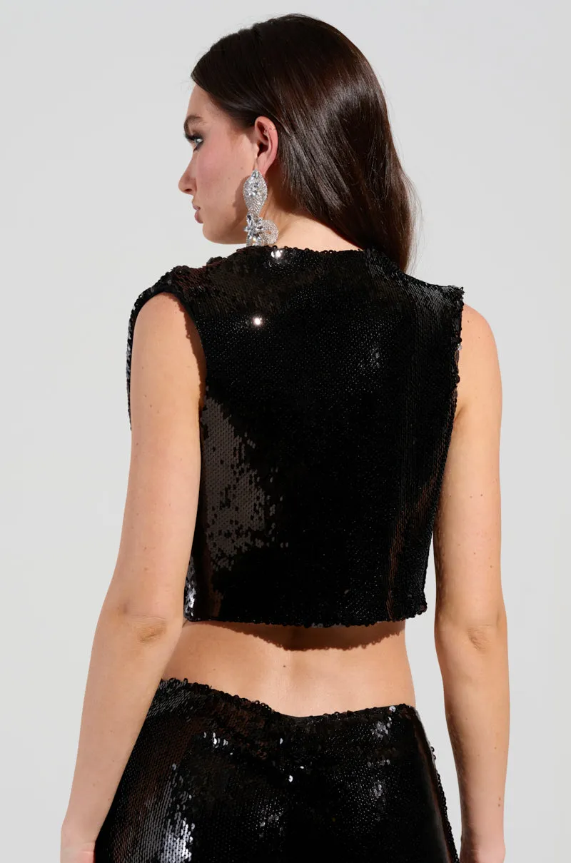 PARTY IN THE CITY CROP TOP IN BLACK low end Low Bulk Design