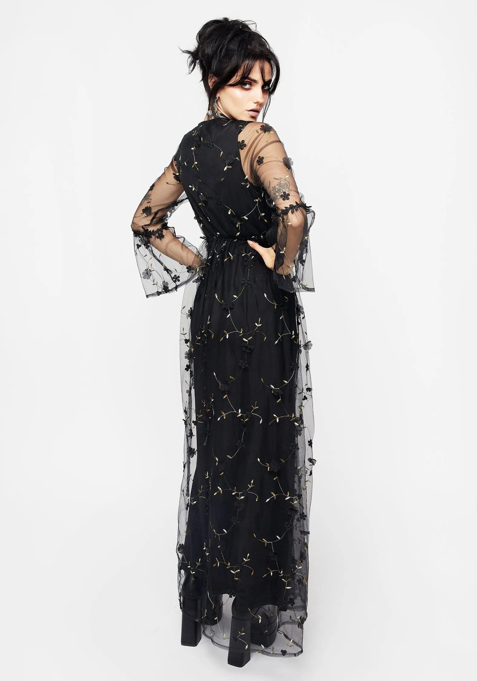 Storm Calm Chrysanthi Applique Maxi Dress