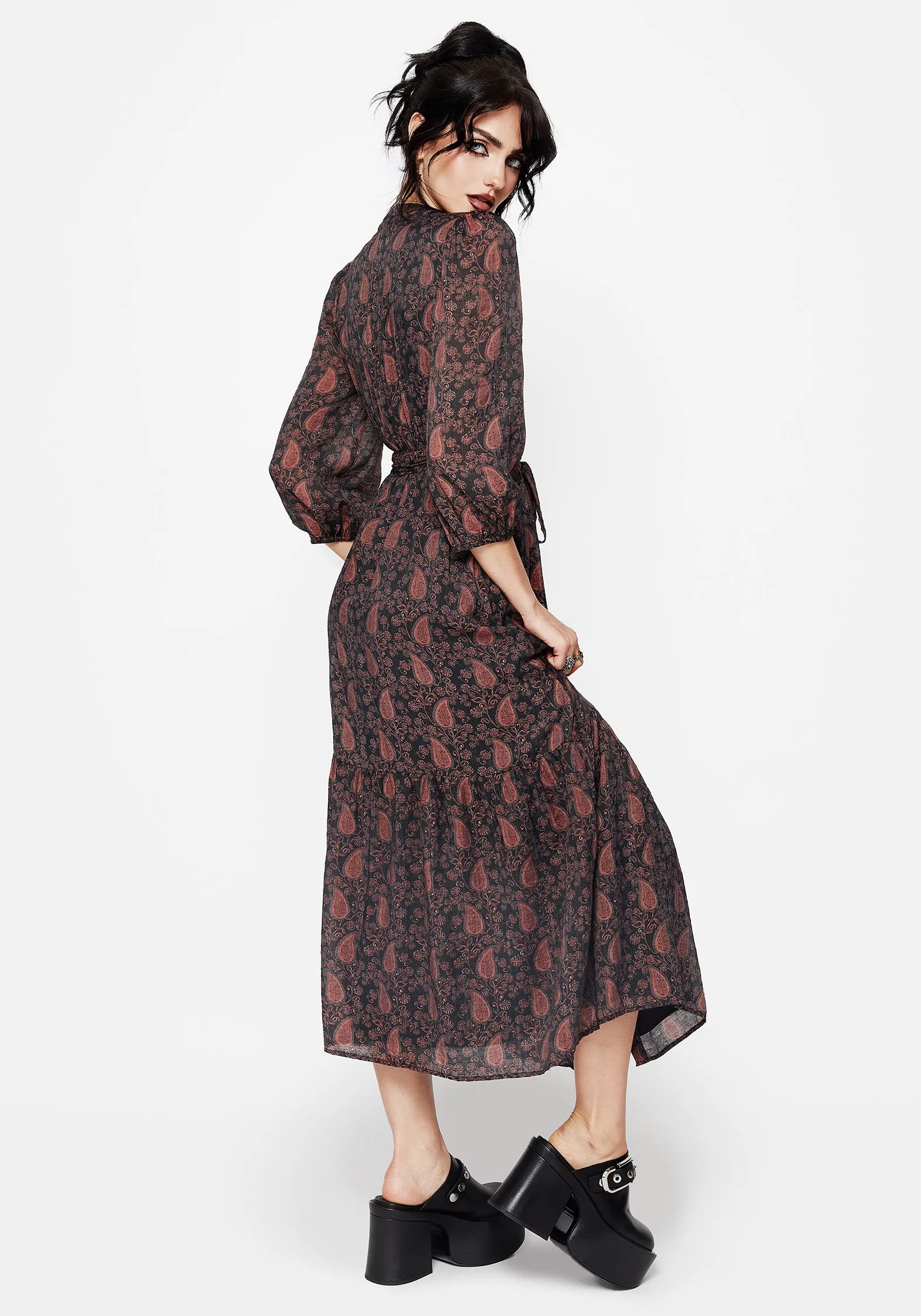 Galaxy View Isola Paisley Shift Midaxi Dress