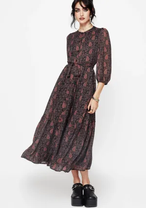 Isola Paisley Shift Midaxi Dress Port Lane