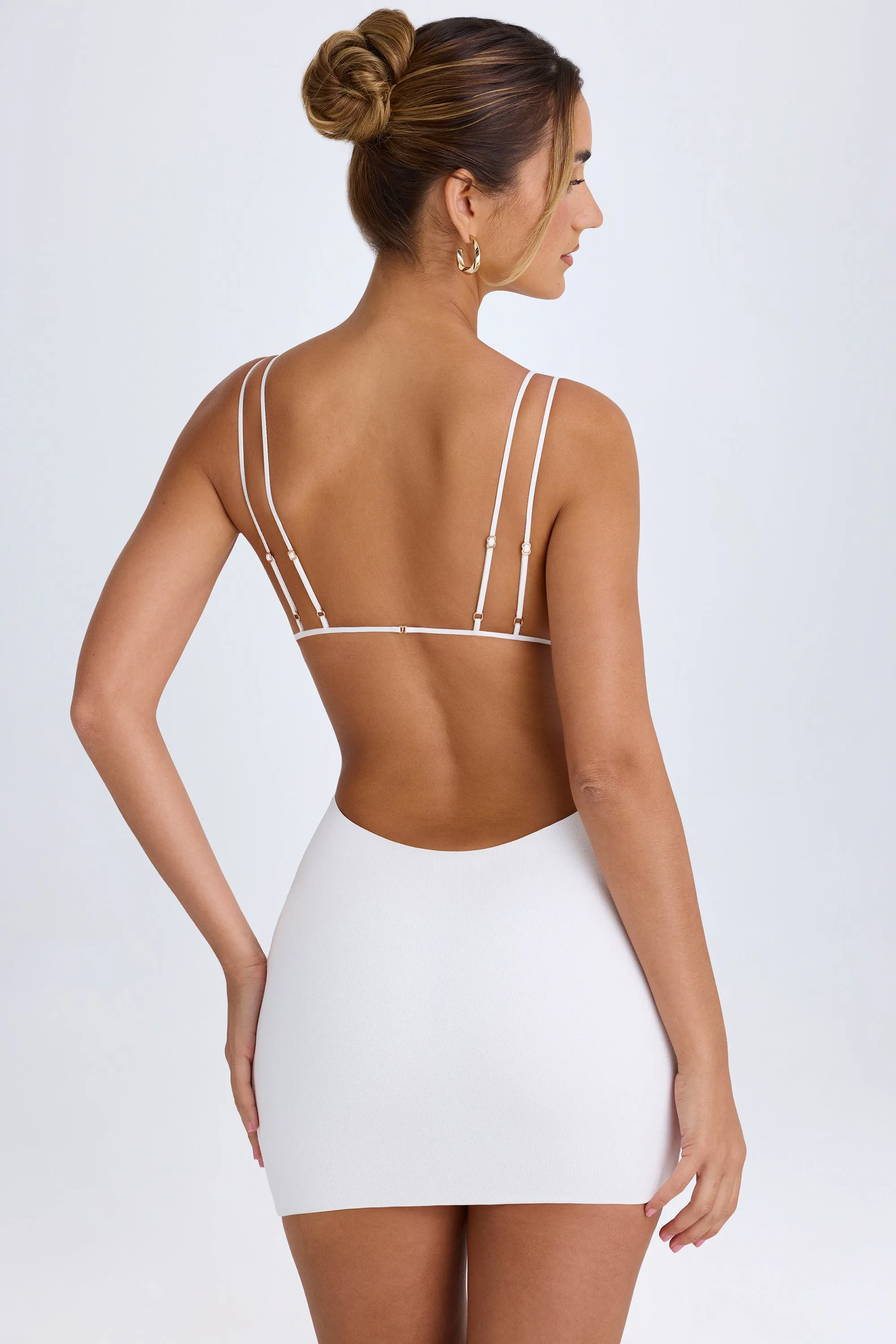 Cut-Out Open-Back Mini Dress in White Party Proof