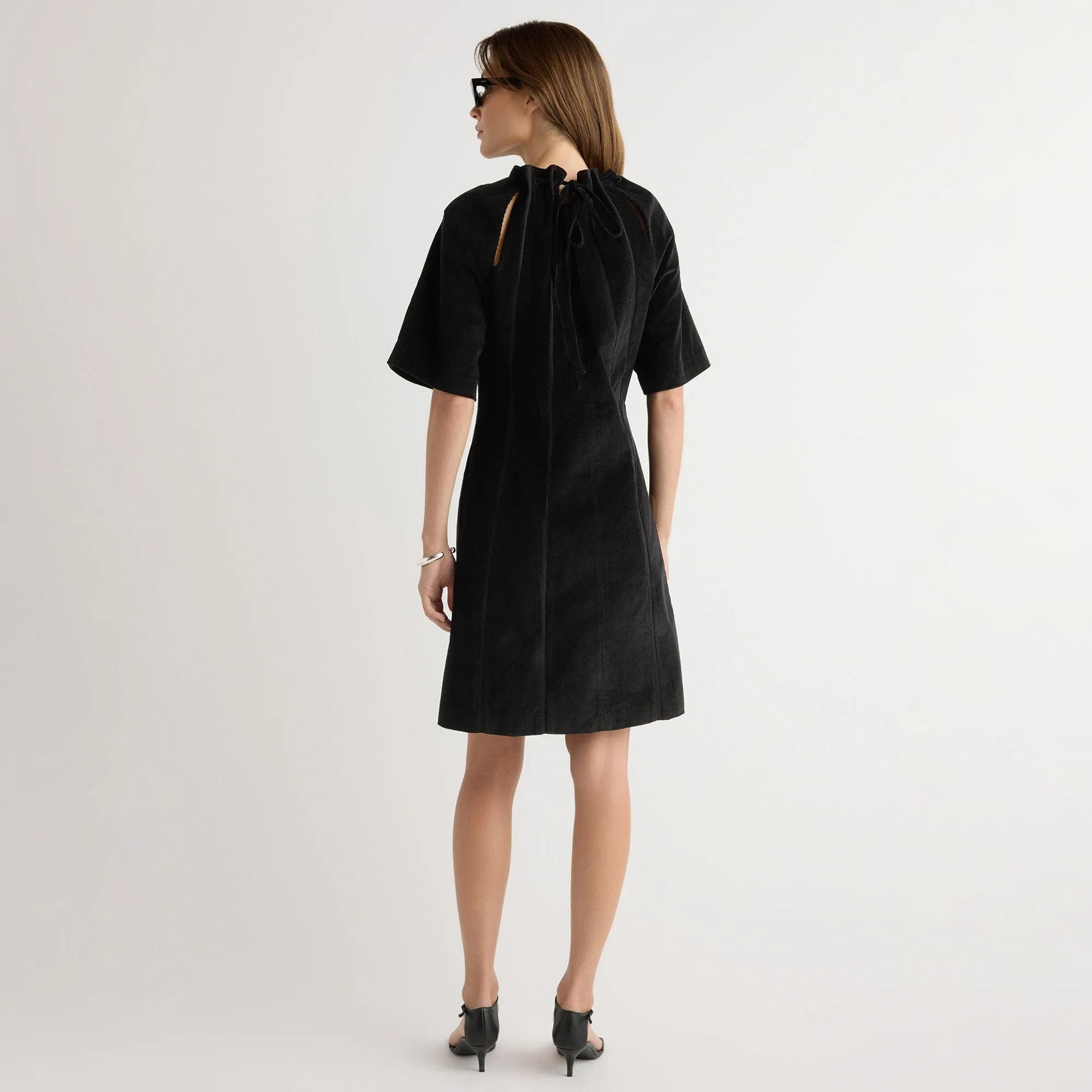 Aika Back-Tie Corduroy Mini Dress Stream Fit