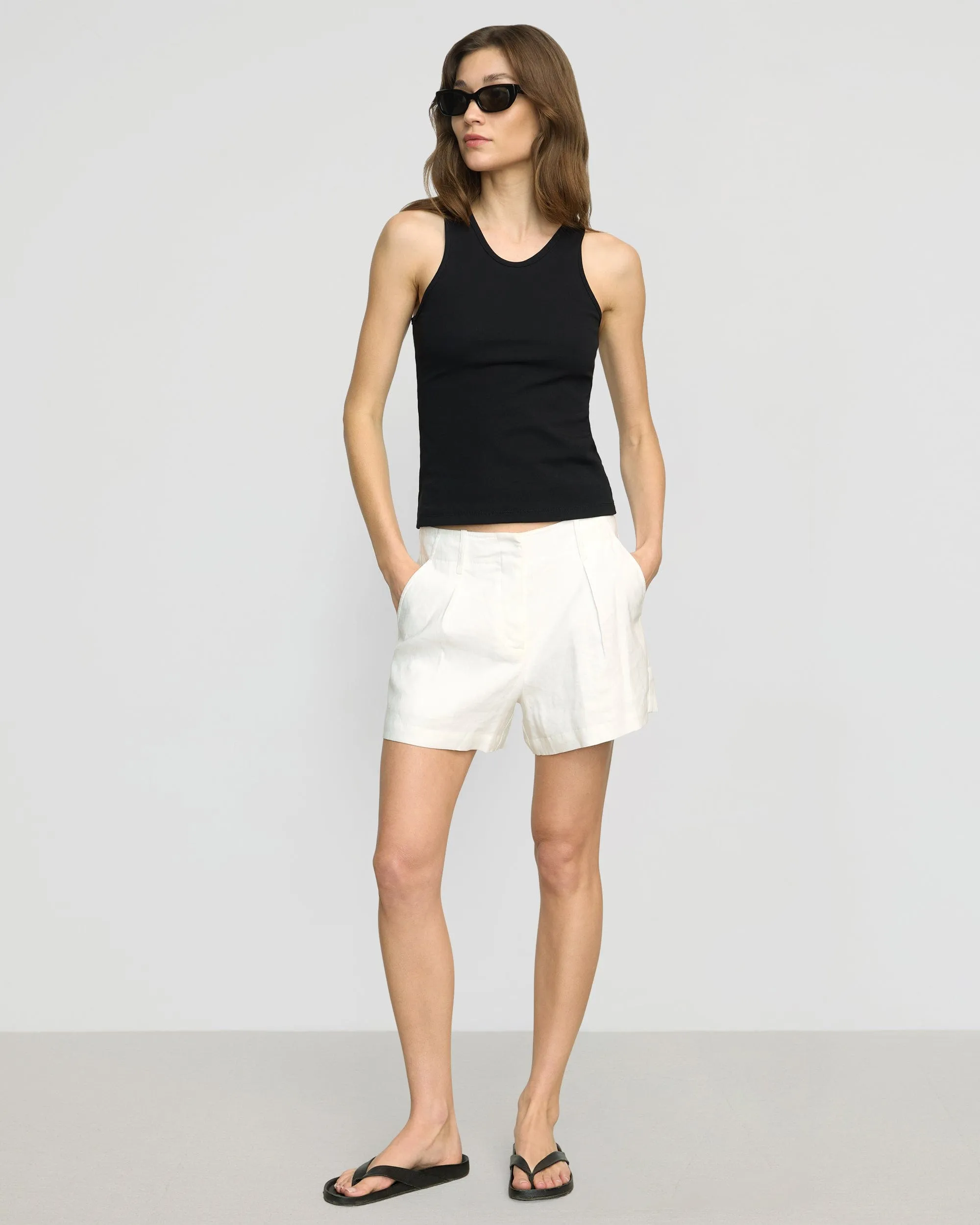 Prithi Scoop-Neck Tank Matte Look Minimalist Wear