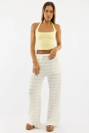 White Wide Leg Pant Lace Everyday Layer