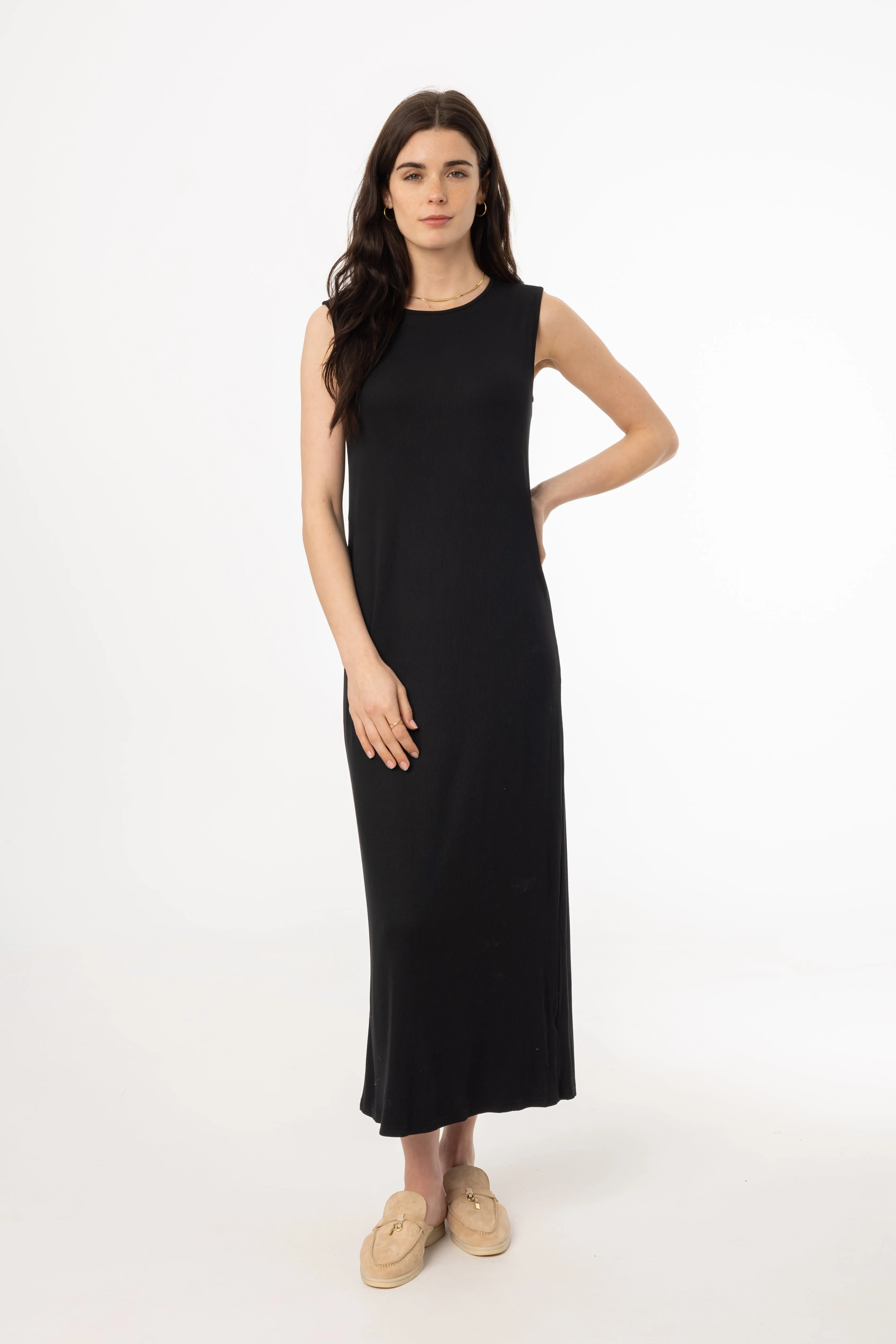 Black Ribbed Maxi Jumper british retro Denim Cool