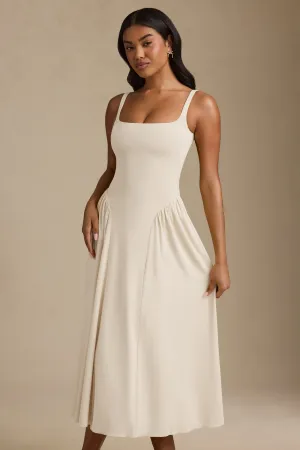 Modal A-Line Midaxi Dress in Ivory Casual Skirt Urban Pulse