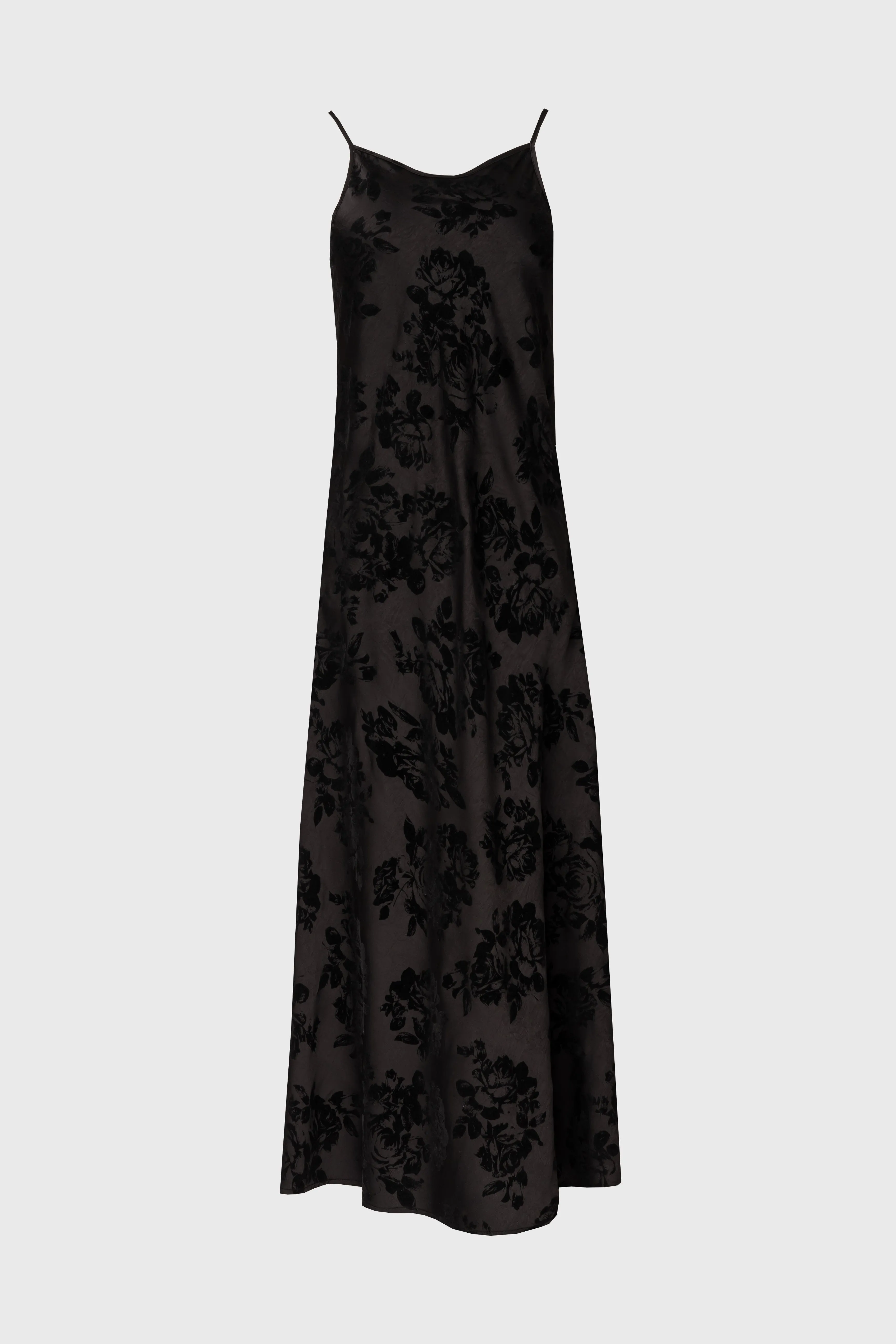 Black Flower Print Velvet Slip Jumper OekoTexCertified Thick Glow