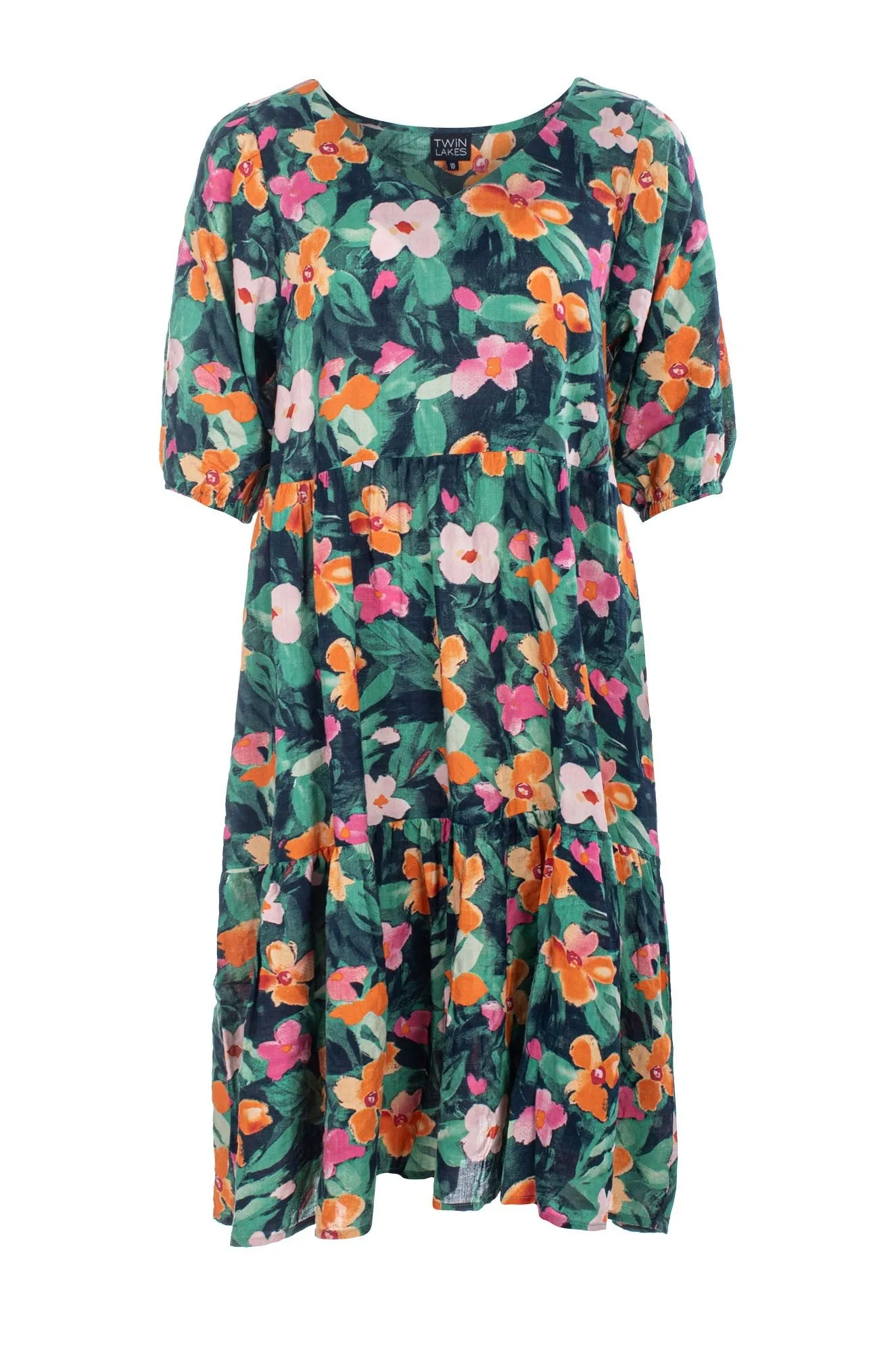 Dress | Orange Pink Petals | 6533C1 Everyday Fashion