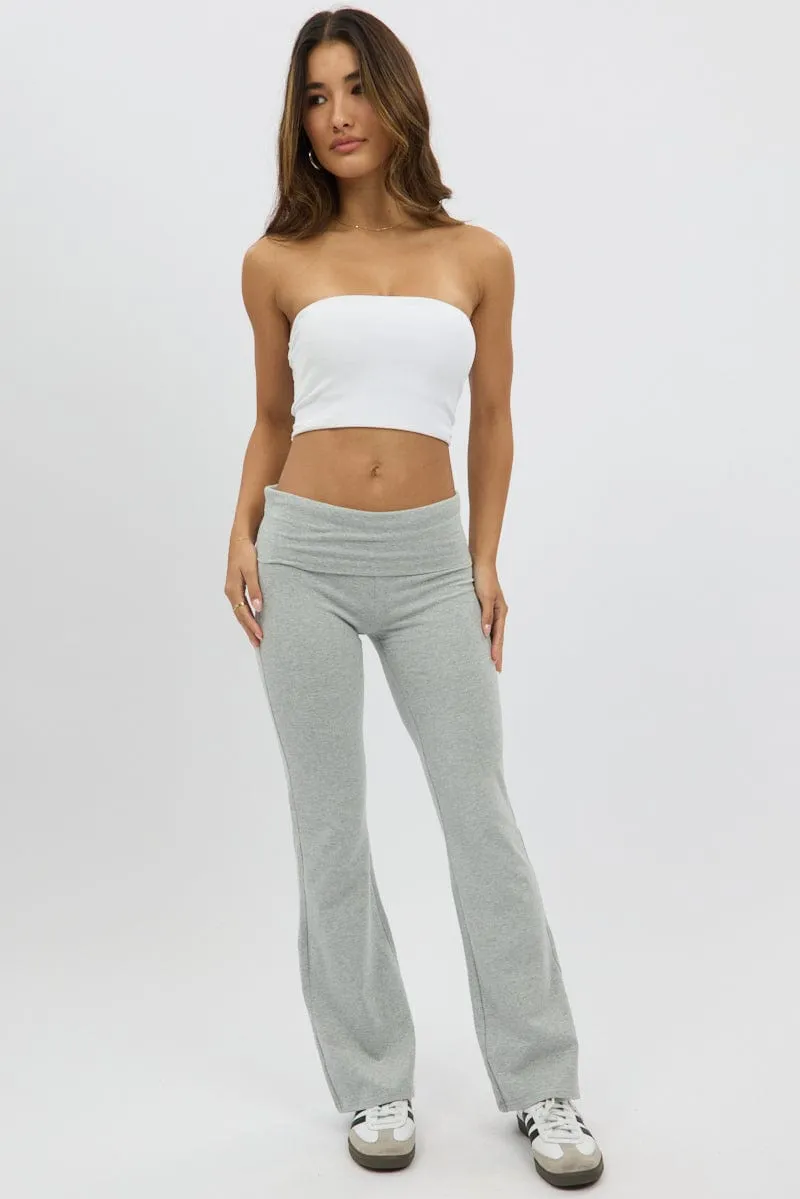 Grey Flare Leg Pants Comfy Stretch Perfect Fit Wear