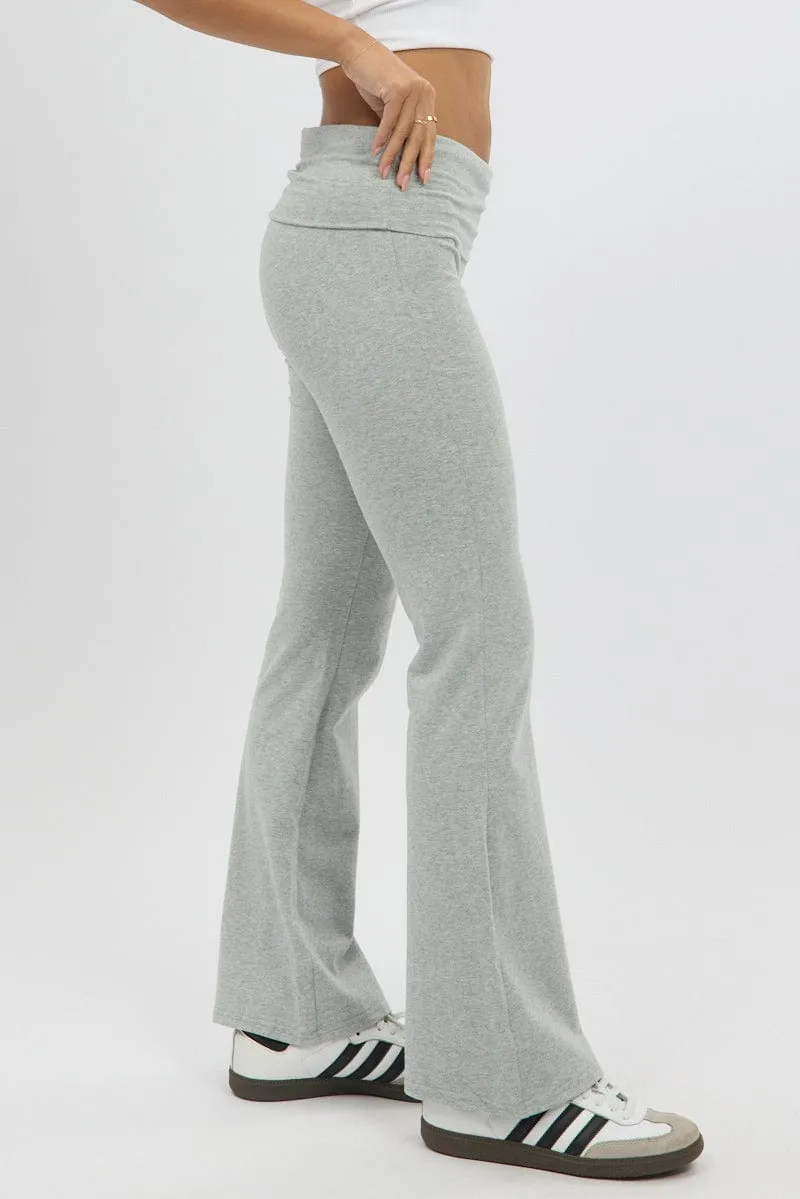 Grey Flare Leg Pants Sustainable Fabric