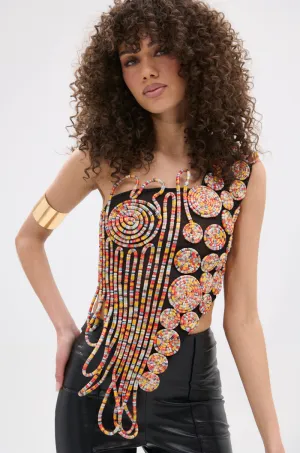 ROUND AND ROUND ASYMMETRIC SLEEVELESS TOP dry environment Multi Panel Design