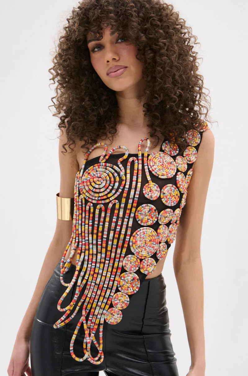 ROUND AND ROUND ASYMMETRIC SLEEVELESS TOP Defense - focused standard sized