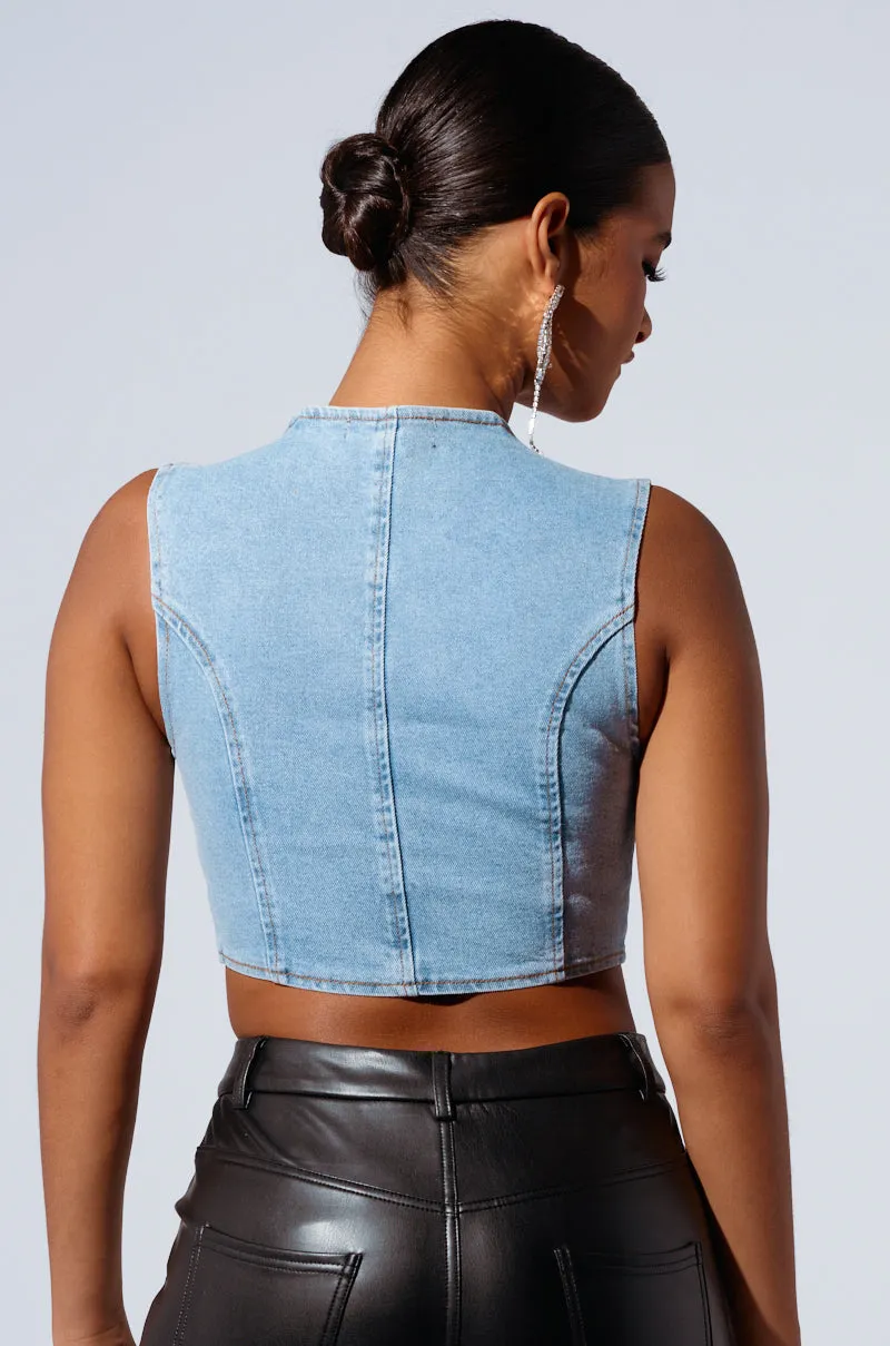 AYLA DENIM CORSET short term storage