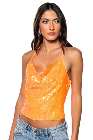 experts mining IN MY PRIME SLEEVELESS SEQUIN TOP