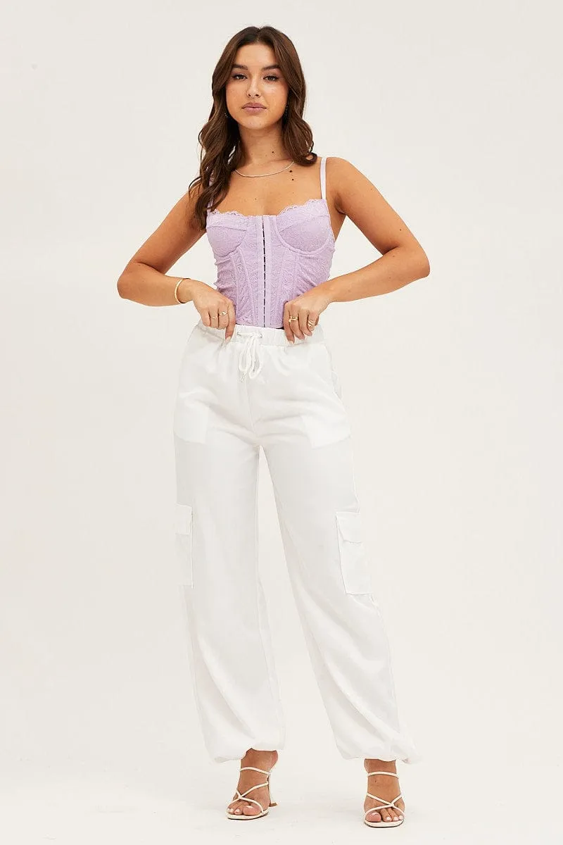 White Boyfriend Cargo Pant Smart Design