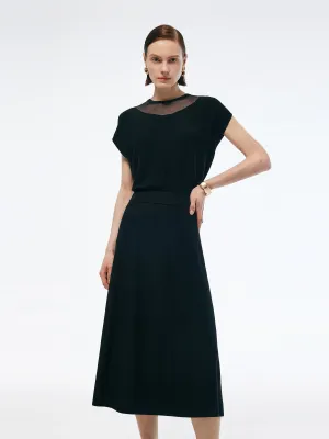 Relaxing Wear Tencel Blend Faux Two-Piece Women Maxi Dress