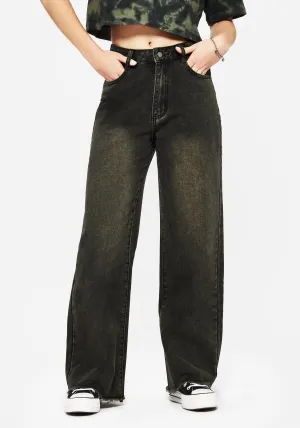 Anthea Wide Leg Washed Denim Jeans Multi Pocket Utility Active Ready