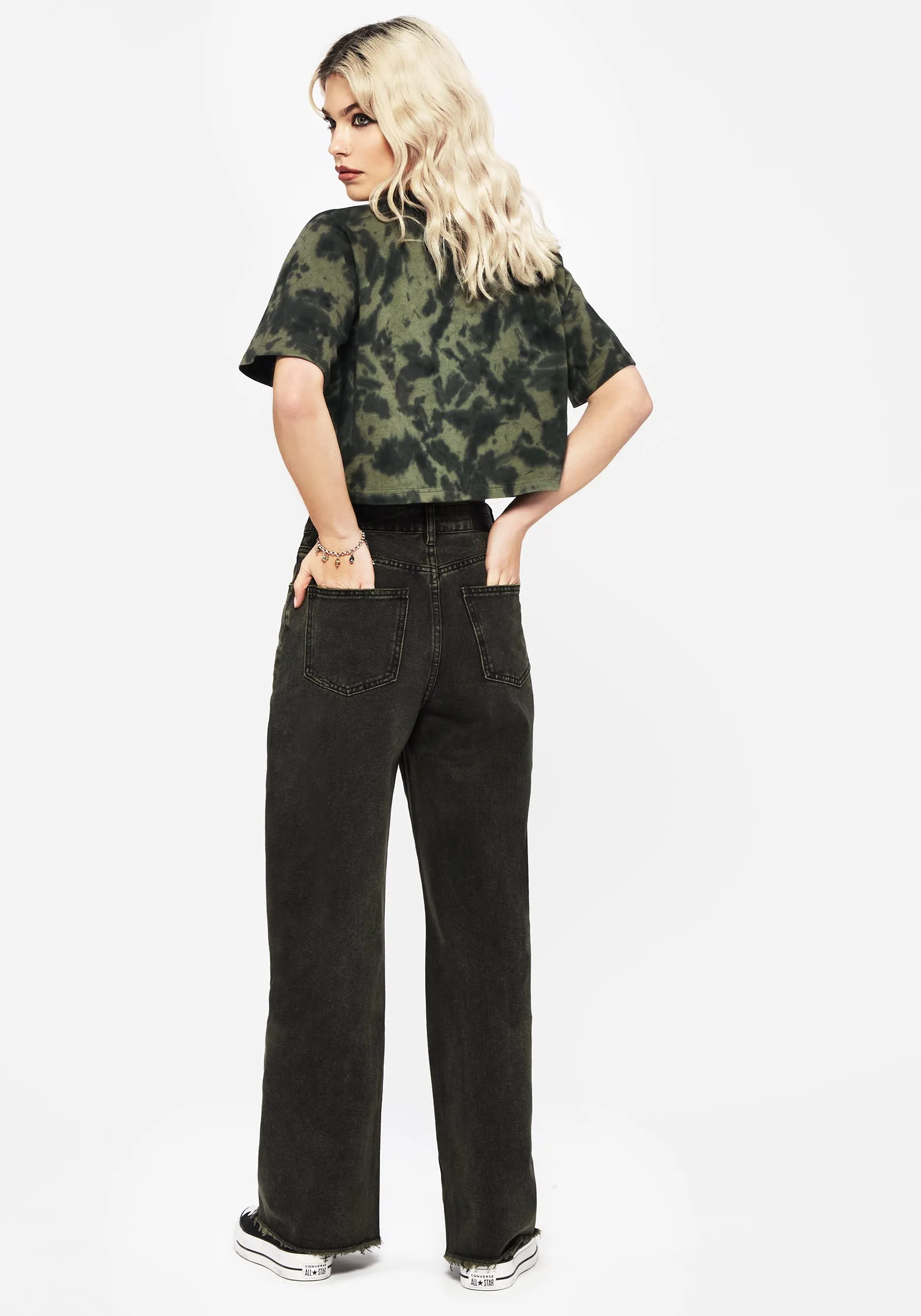 Anthea Wide Leg Washed Denim Jeans Quick Pick
