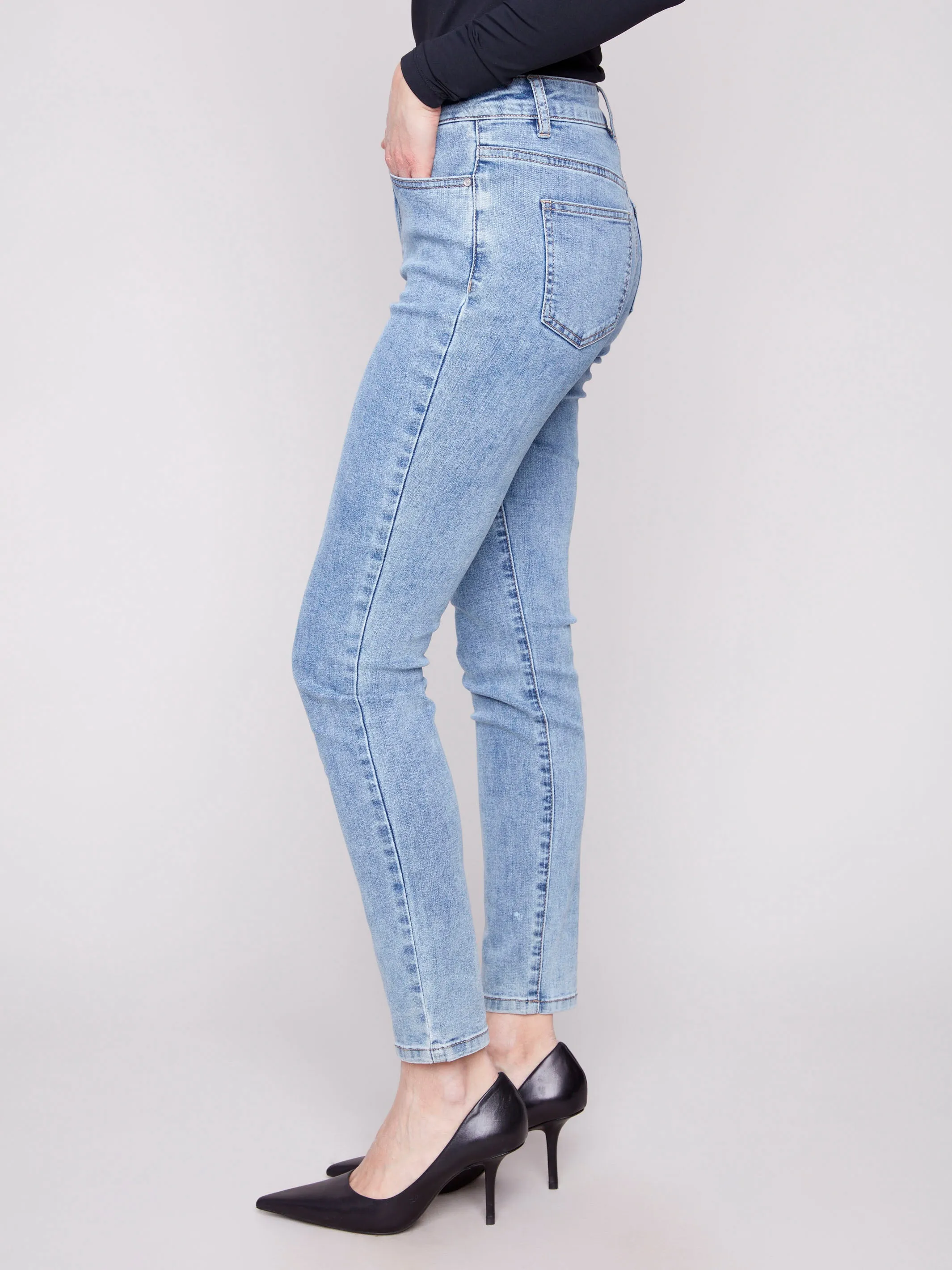 Carine Skinny Jeans - Light Blue Eco Certified Textile Standards Daily Wear Festival Outfit