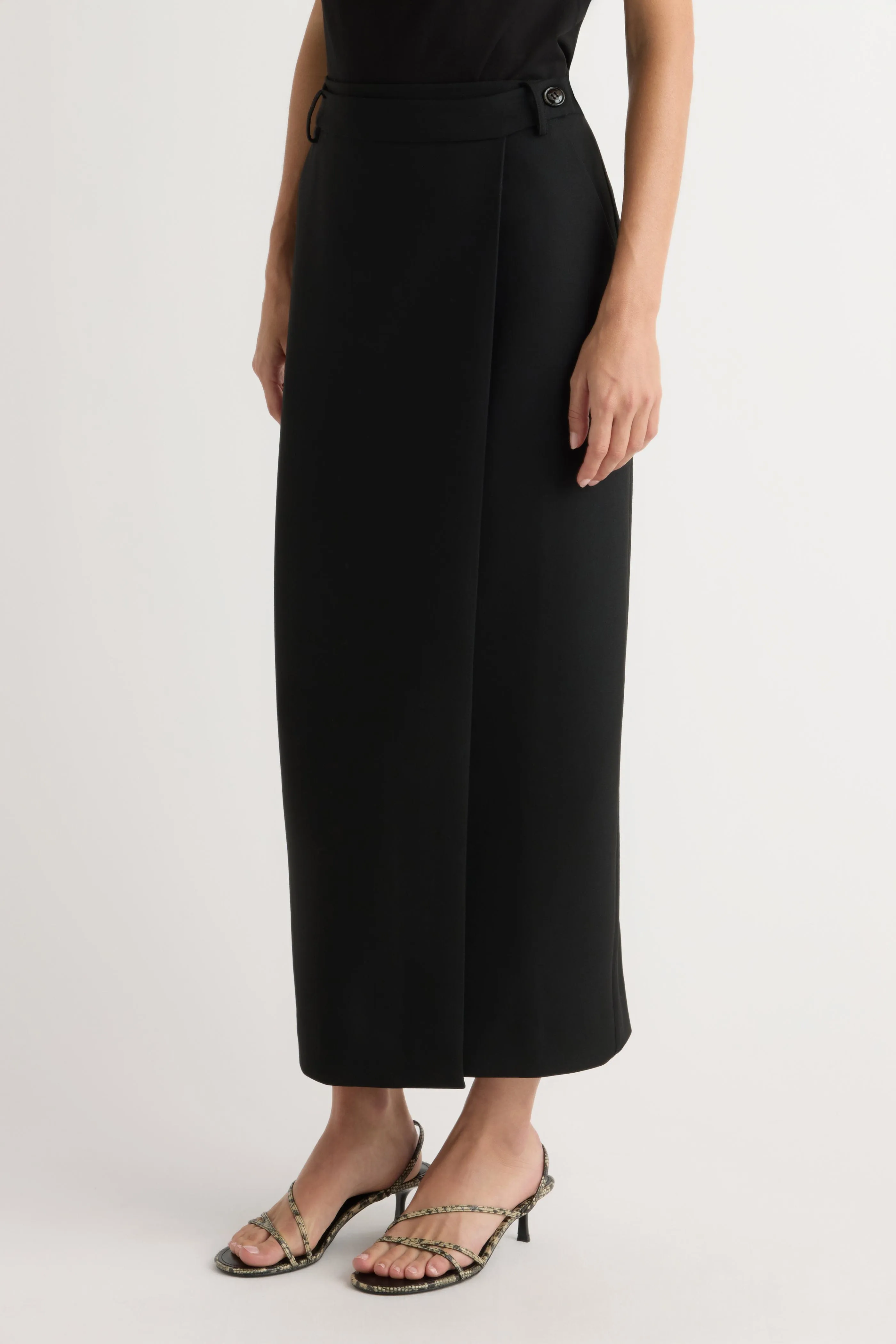 Spencer Wrap Maxi Skirt Seasonal Layering Delicate Texture
